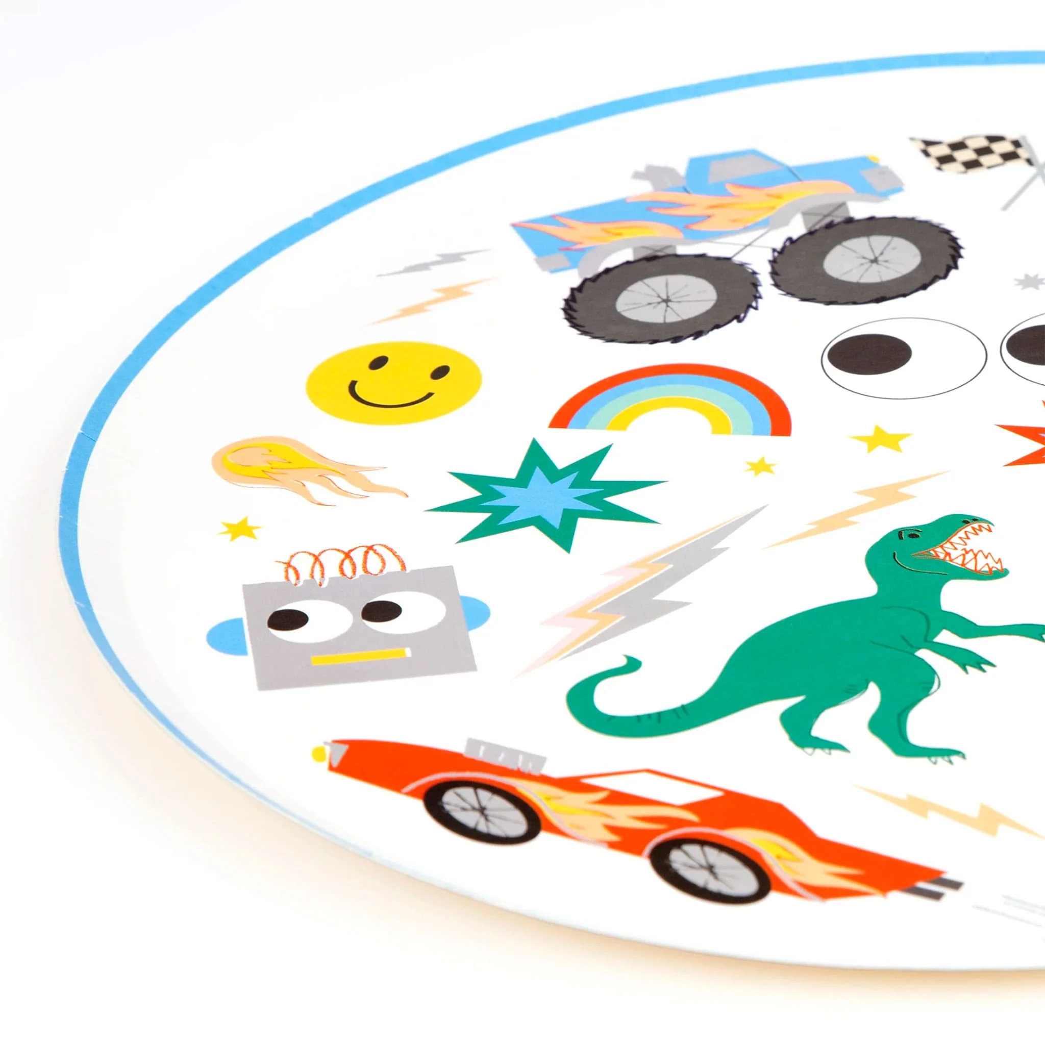 Assiettes de Carton (8) - Rétro Dinosaure - Image 3