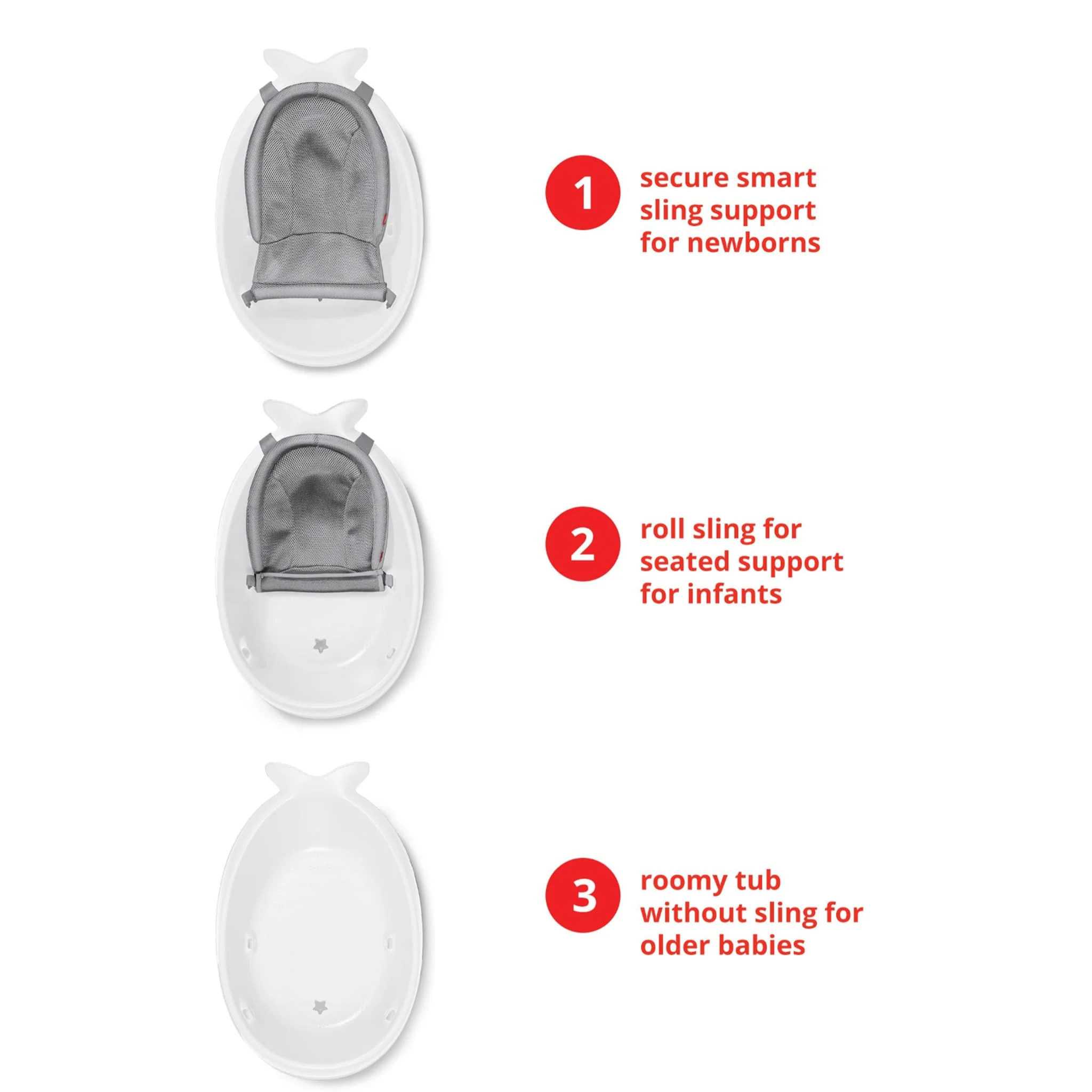 Bain Baleine MOBY® Smart Sling™  3-en1 - Blanc - Image 5