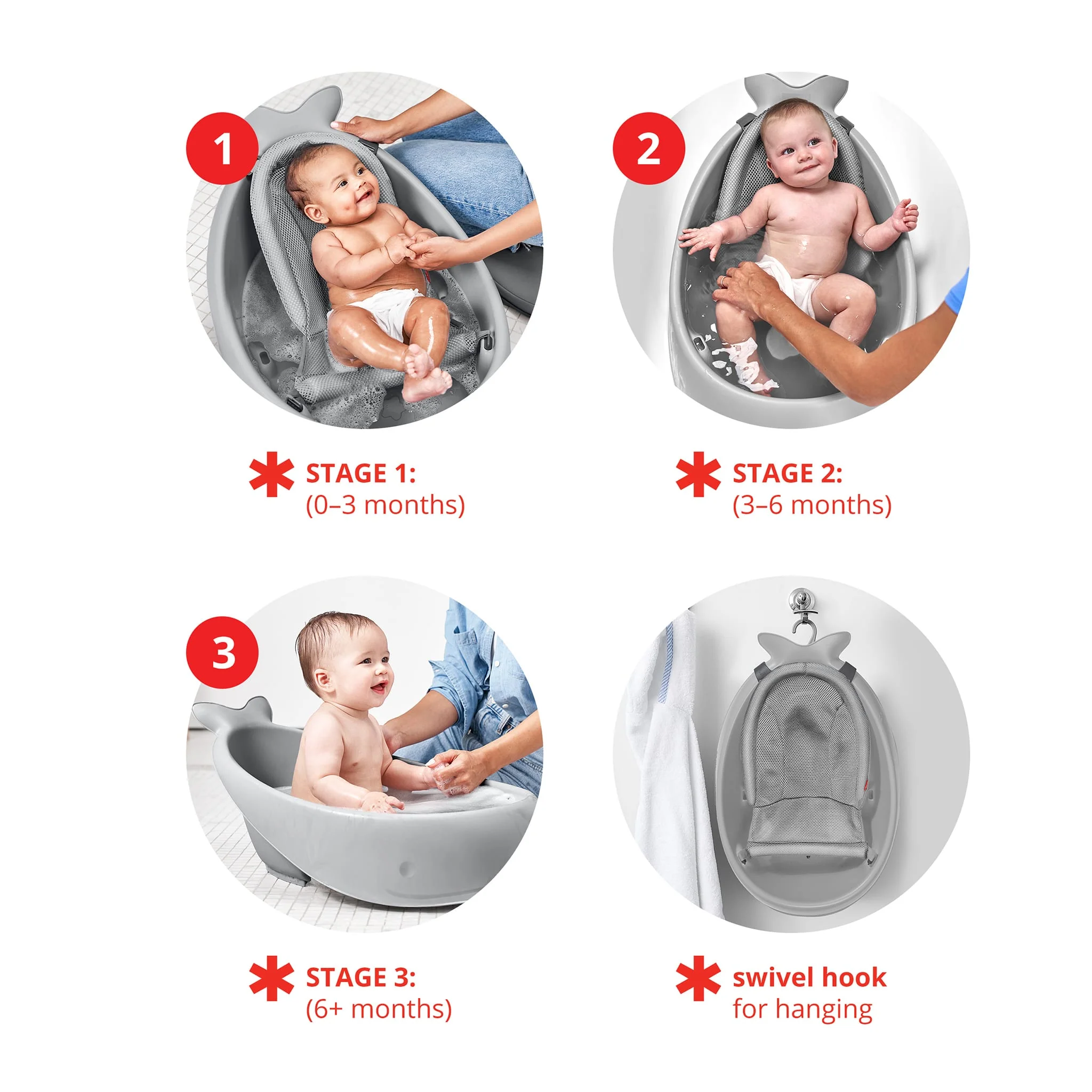 Bain 3 En 1 Smart Sling - Baleine Grise - Image 7