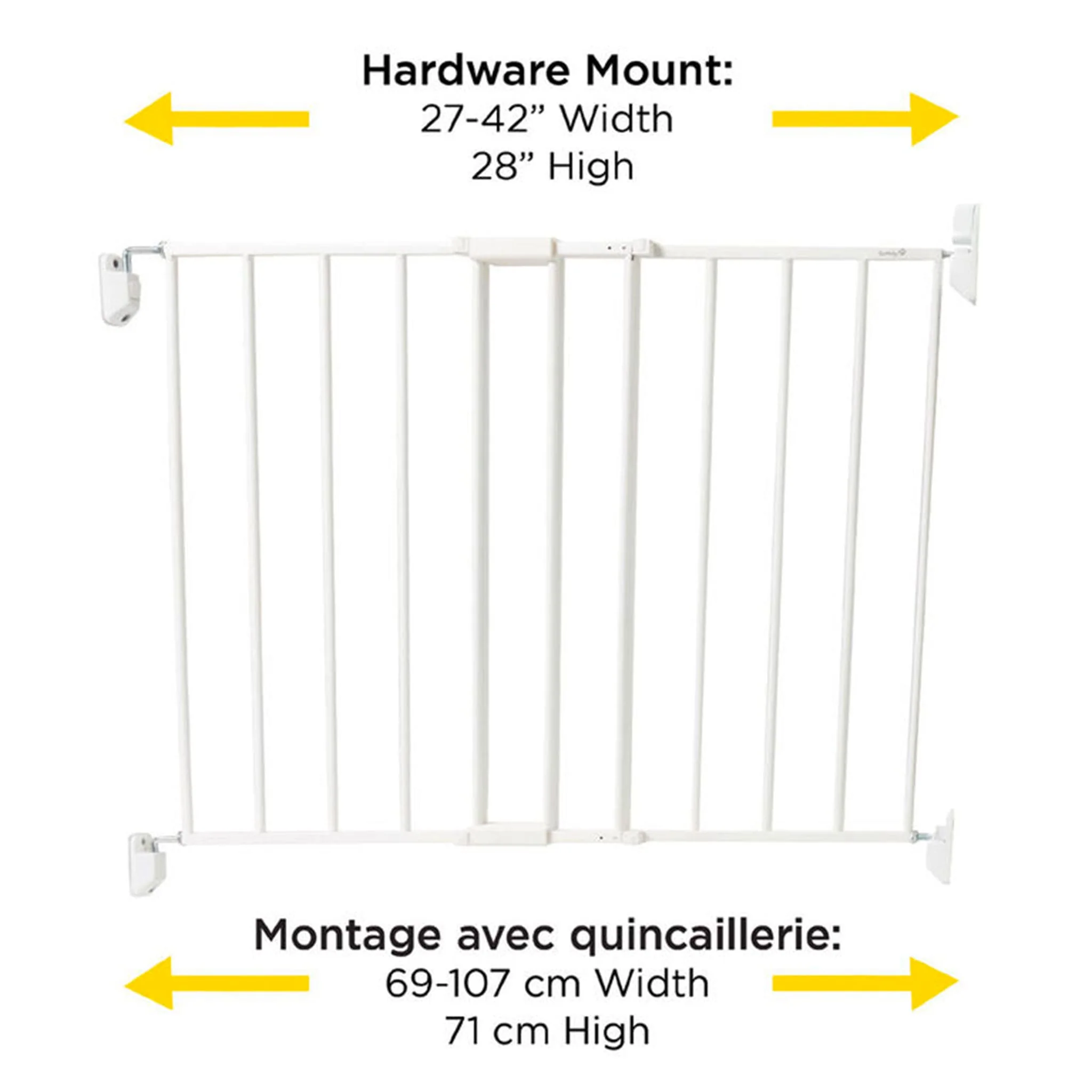 Barrière en Métal pour Haut d'Escalier - Blanc - Image 2