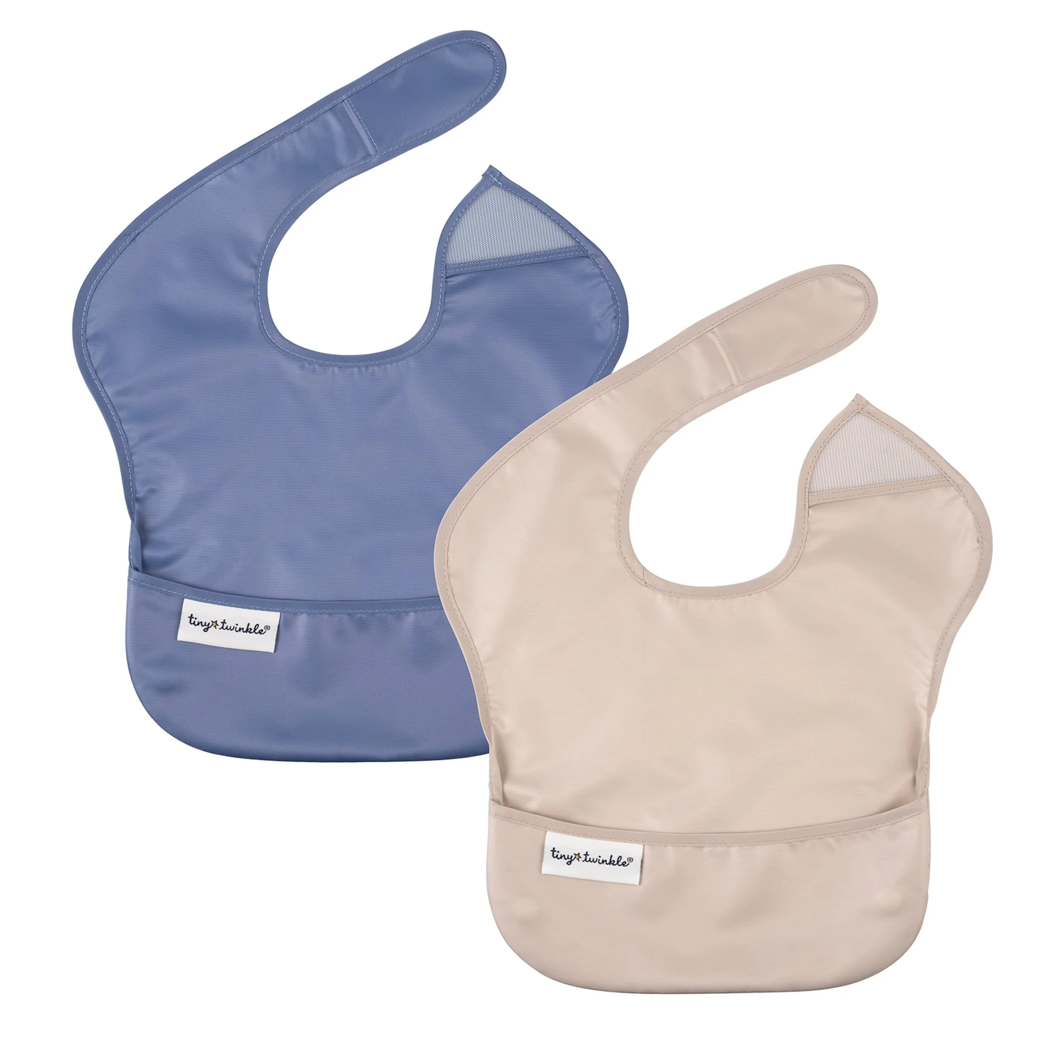 Bavoir Imperméable (2) - Bleu / Taupe