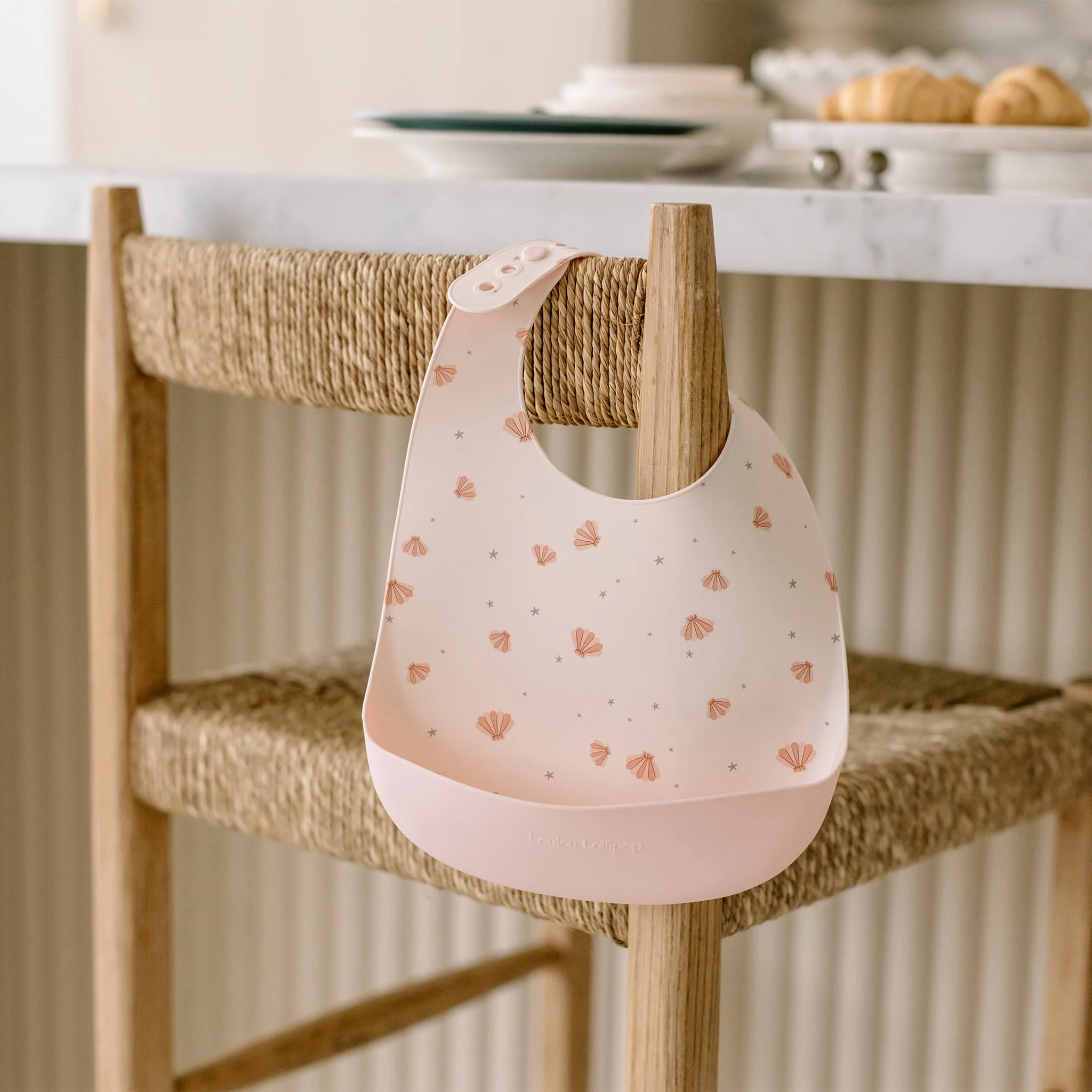 Bavoir en Silicone - Motifs Coquillages - Image 2