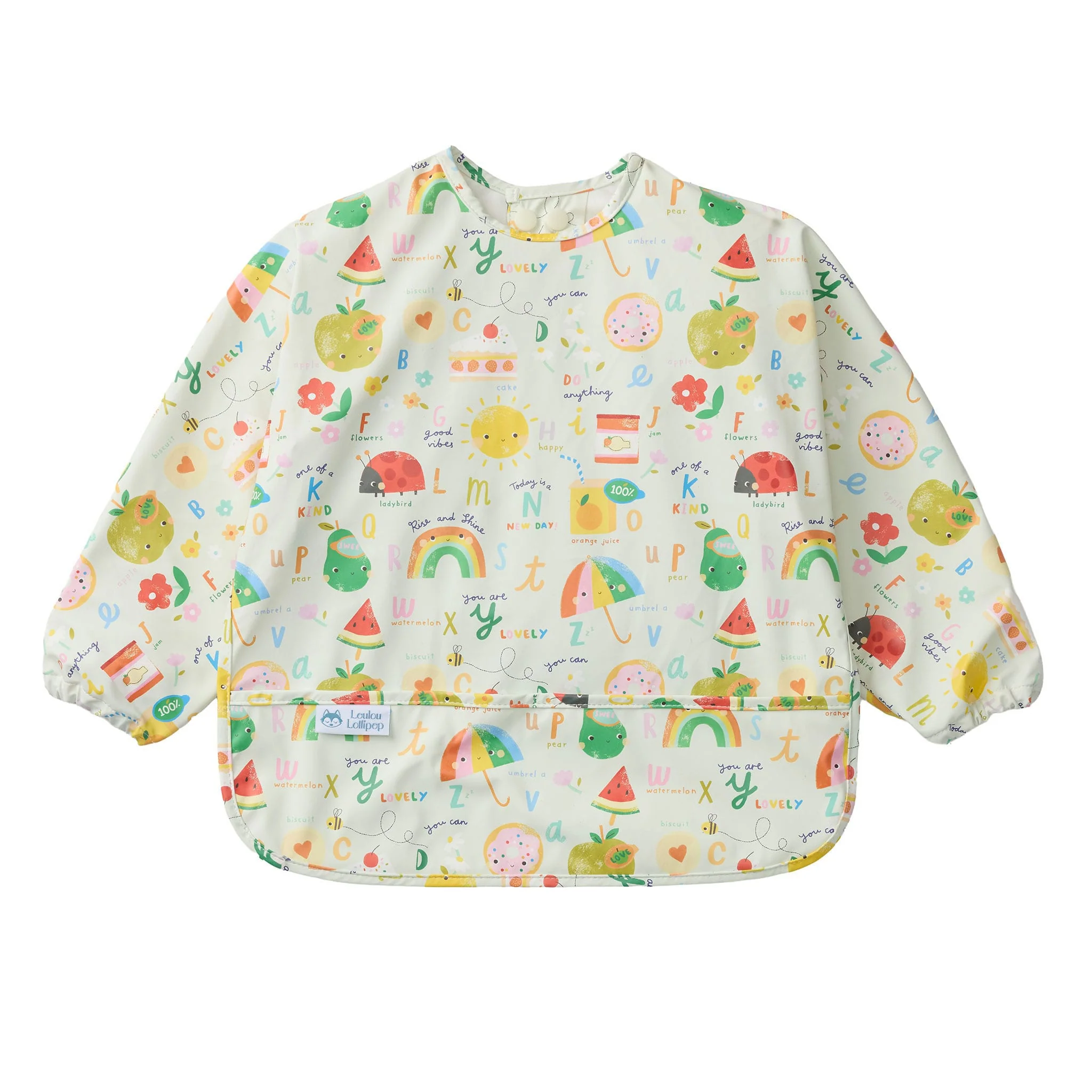 Bavoir Manches Longues Imperméable - Alphabet Smile