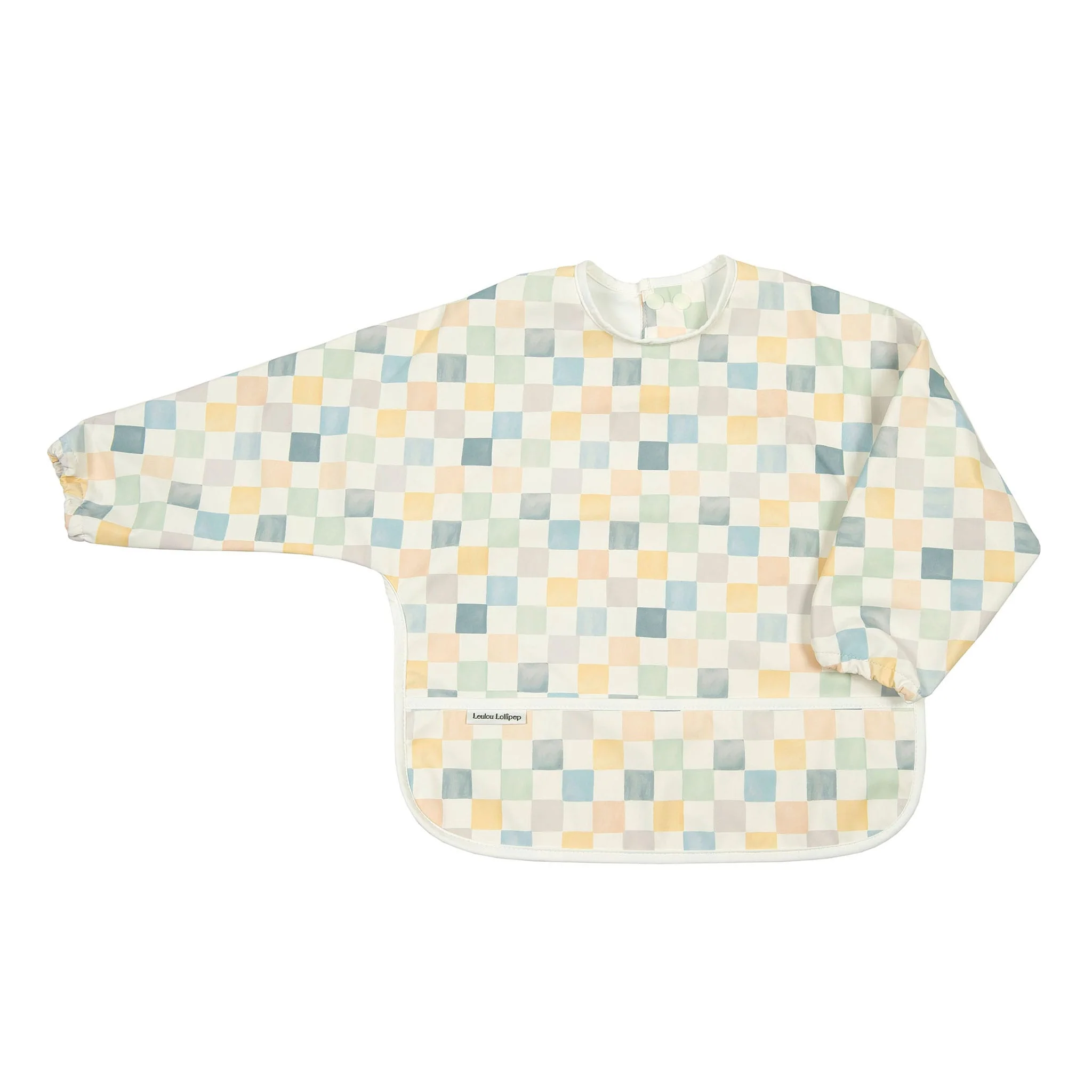 Bavoir Manches Longues Imperméable - Carreaux