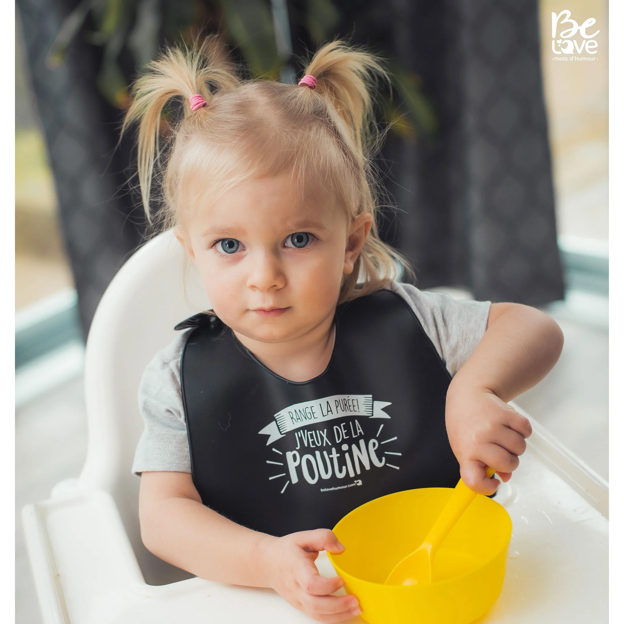 Bavoir en Silicone - Noir Poutine - Image 2