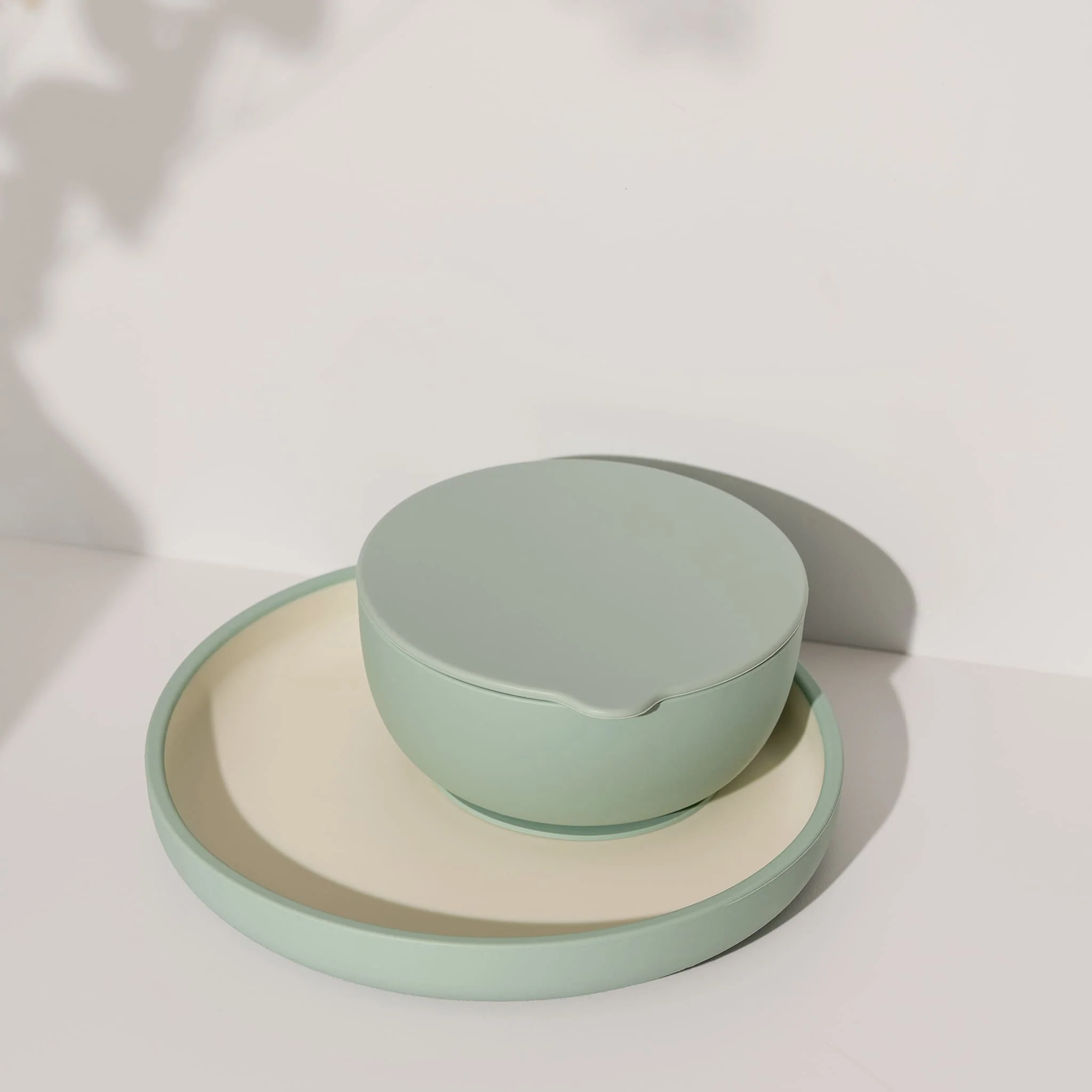 Bol à Ventouse en Silicone avec Couvercle - Sauge - Image 3