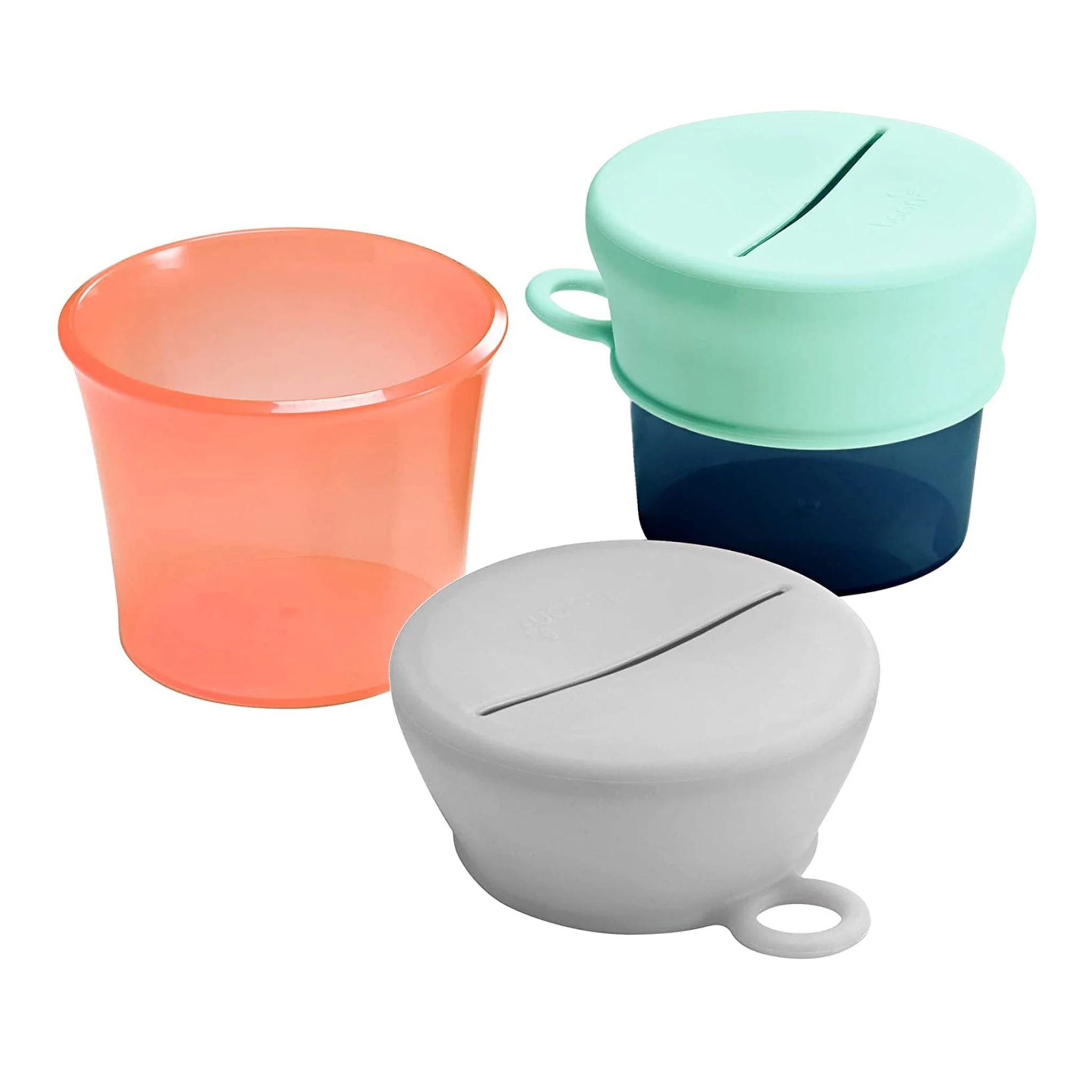 Bol à Collation avec Couvercle en Silicone - Marine / Orange - Image 2
