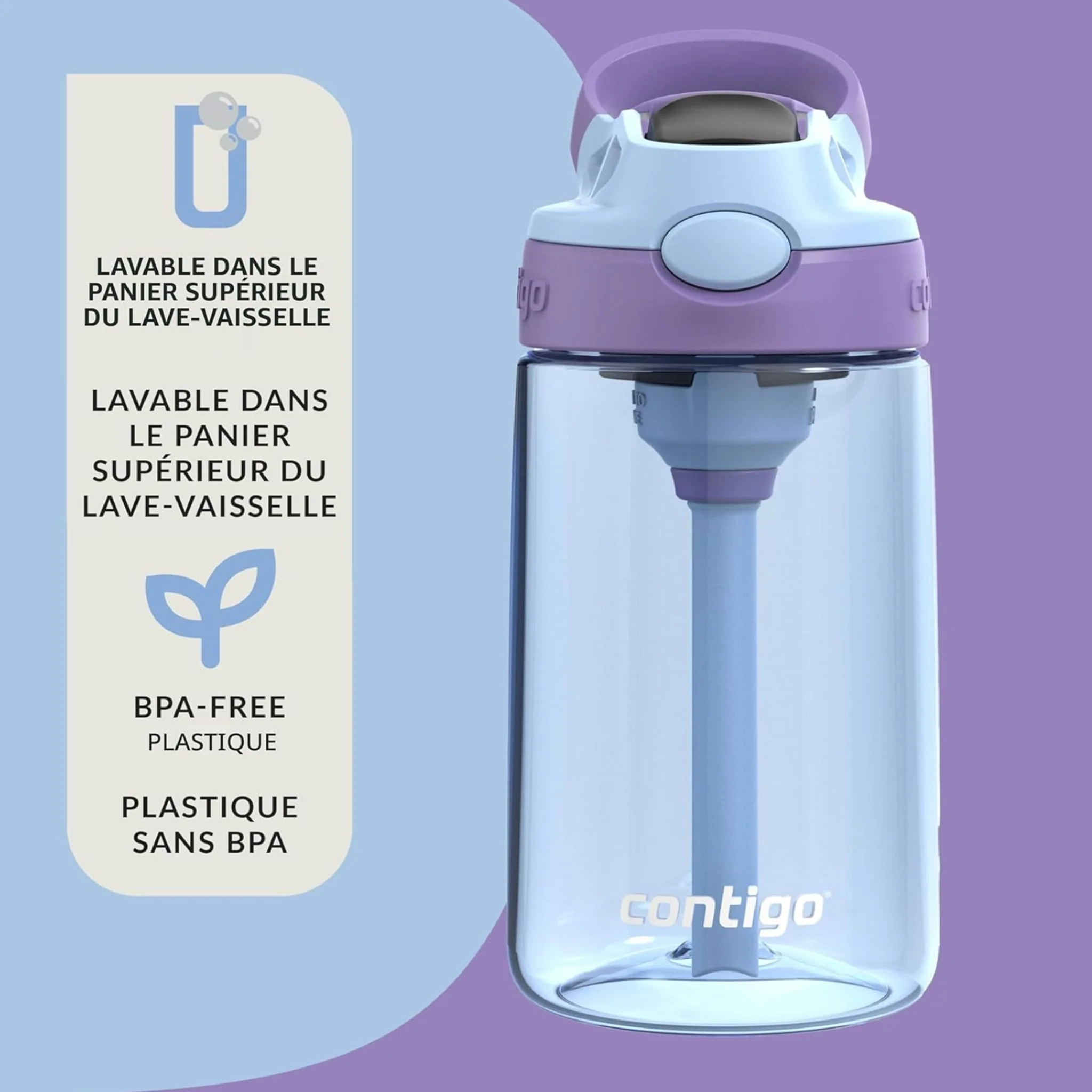 Bouteille d'Eau Aubrey Antifuite et Antidéversement - Lila 14 oz - Image 4