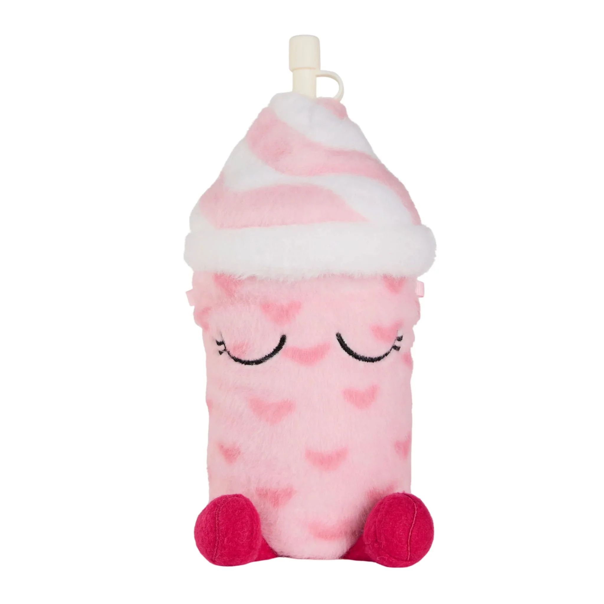 Bouteille et Peluche Fuzzie - Coeurs
