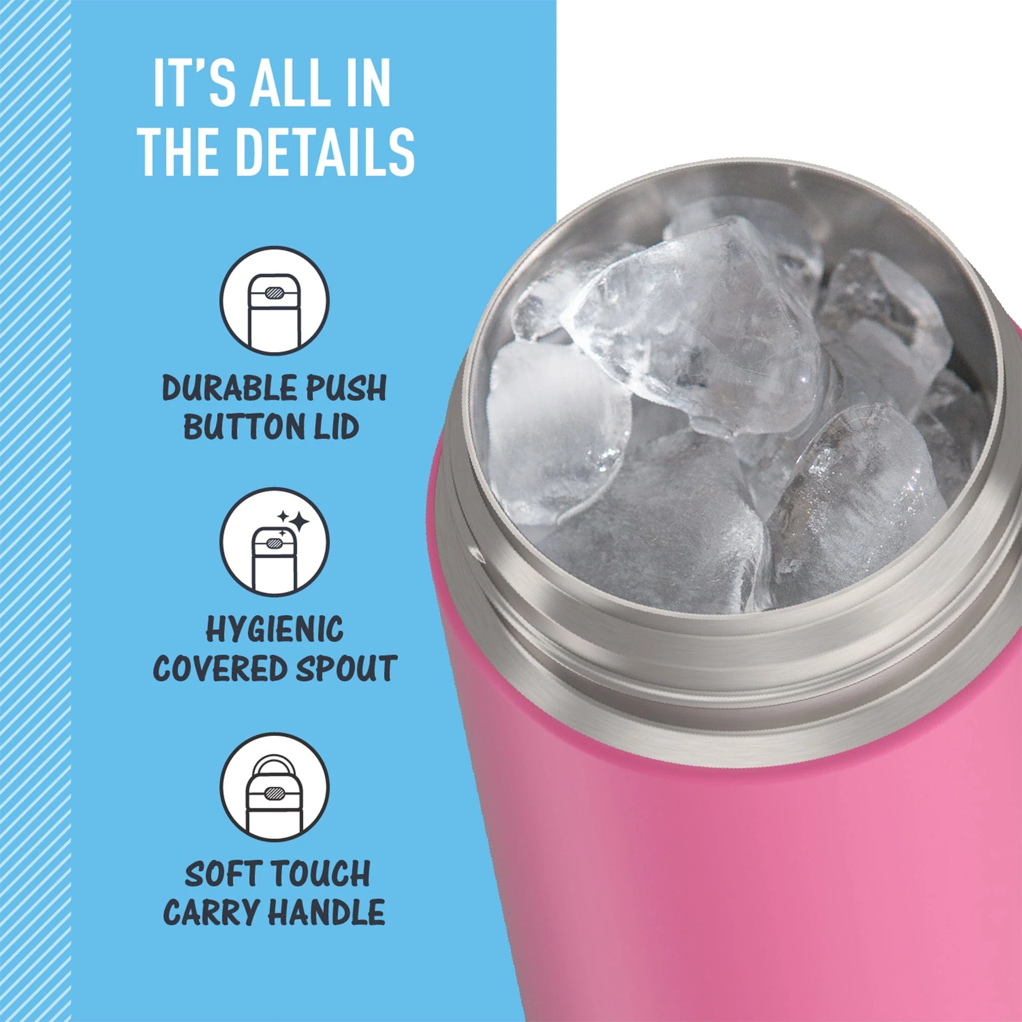 Bouteille Thermos 470ml - Rose Néon - Image 10