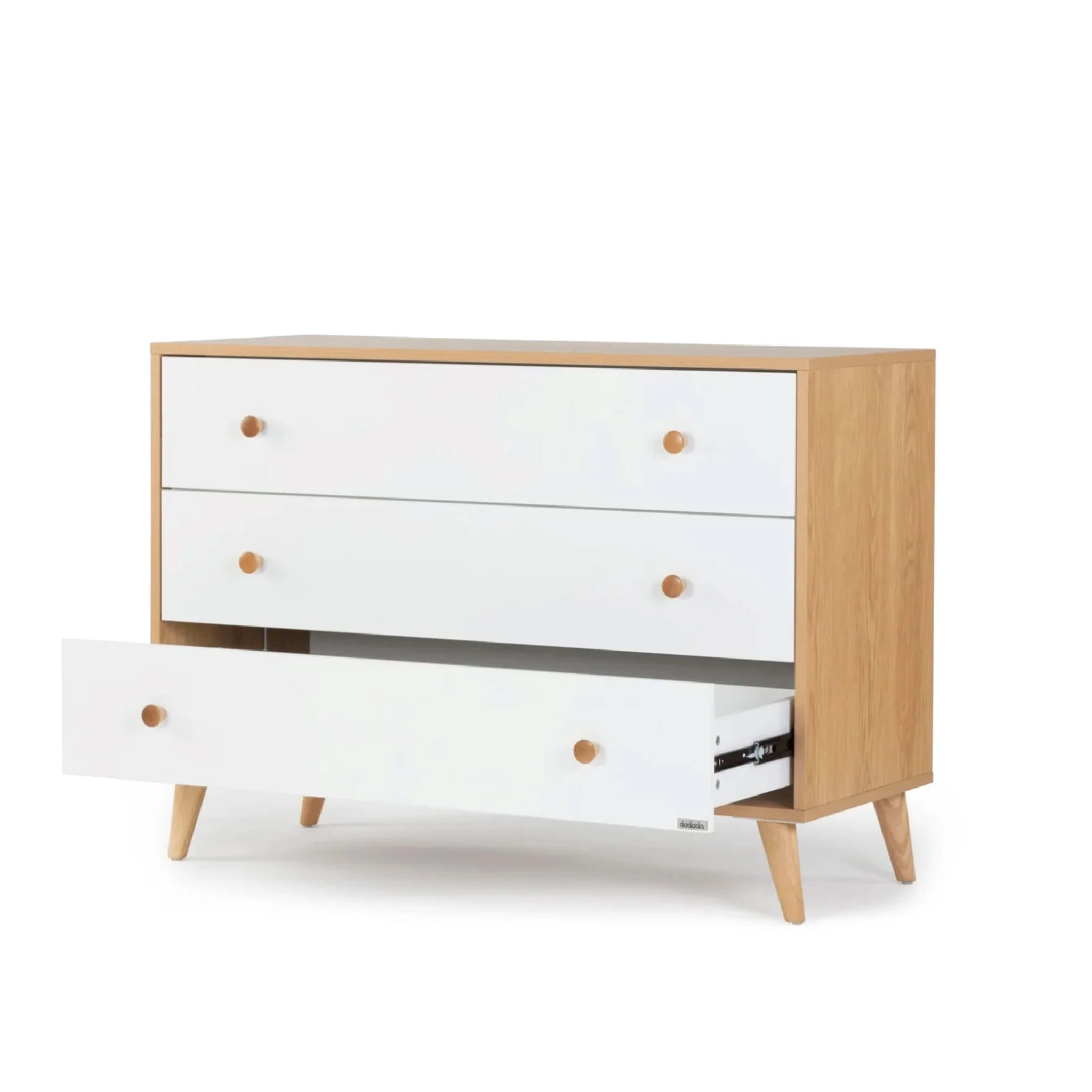 Commode 3 Tiroirs Austin - Blanc / Chêne rouge - Image 4