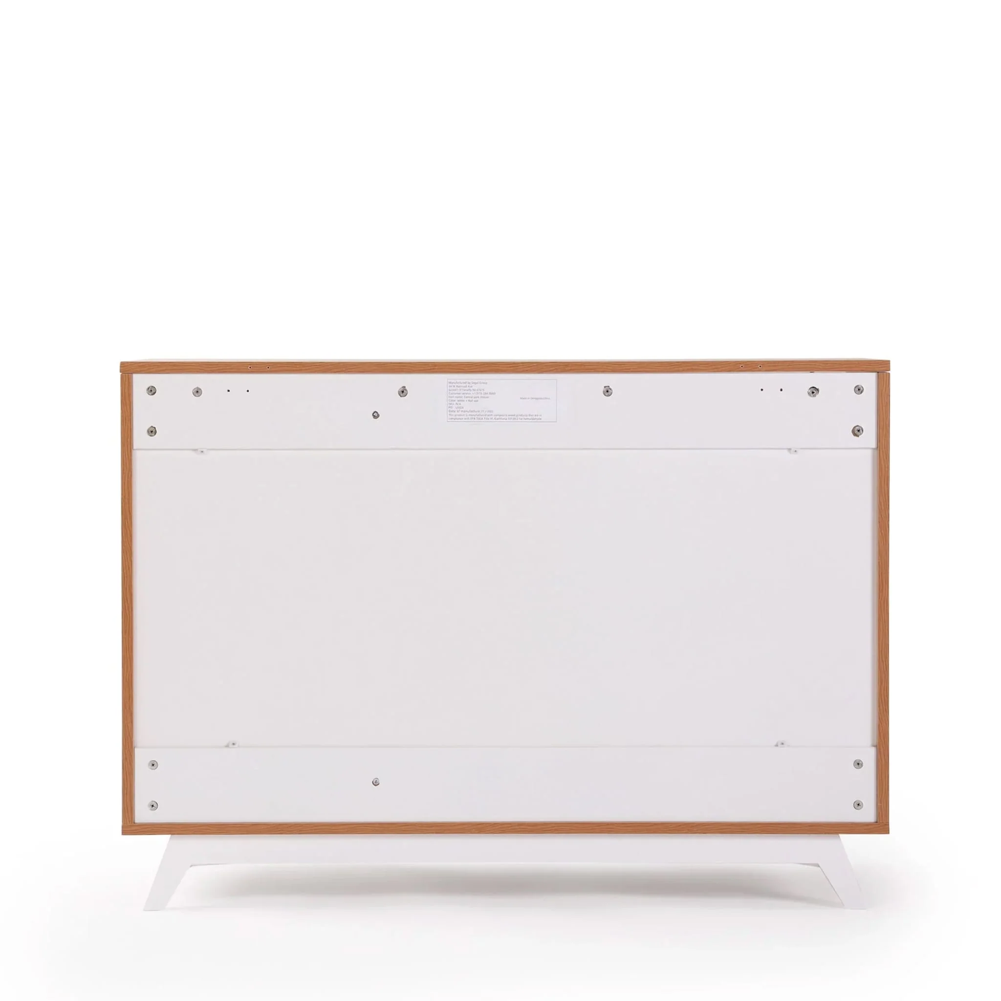 Commode 3 tiroirs Central Park - Blanc / Chêne rouge - Image 5