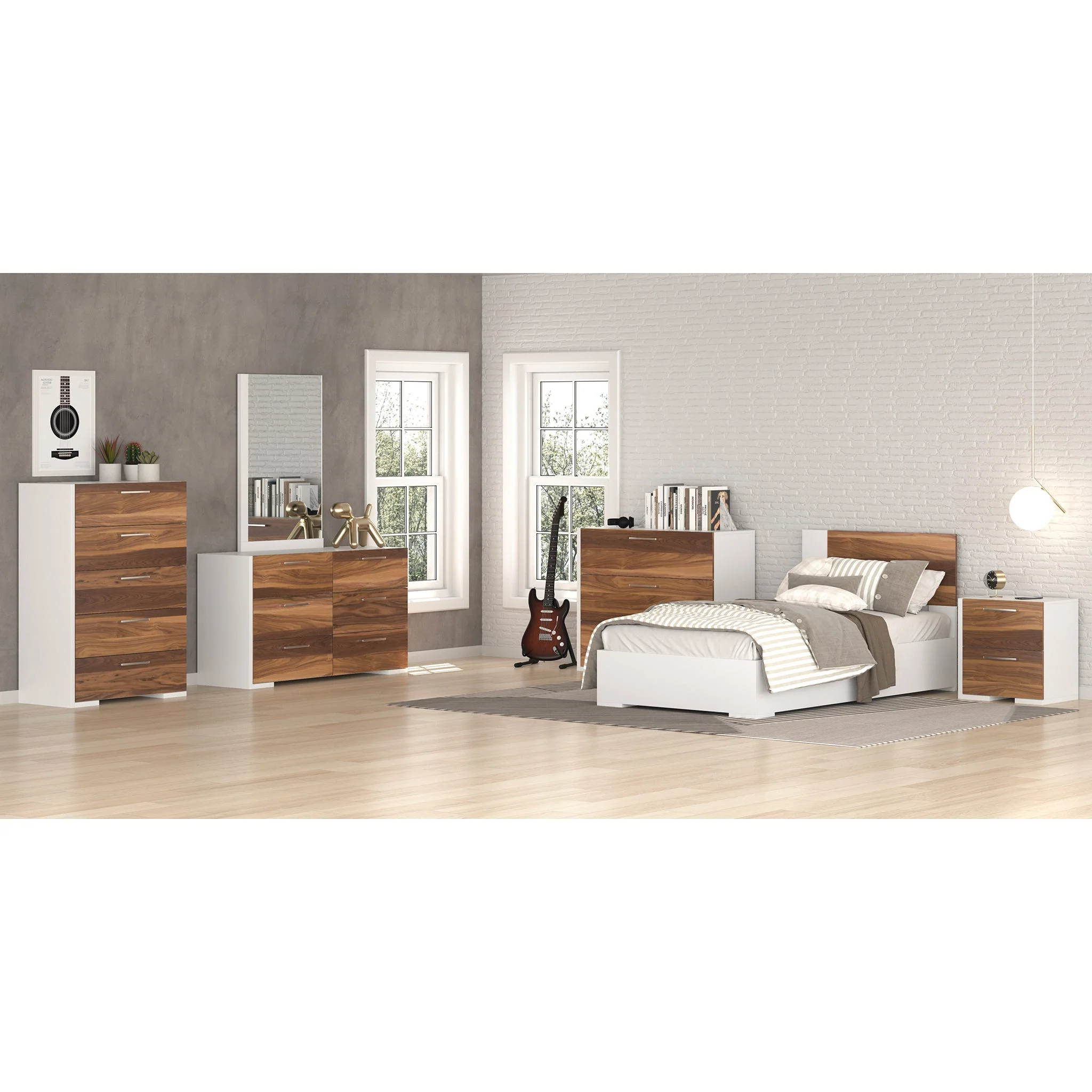 Commode 3 Tiroirs - Blanc Noyer - Image 2