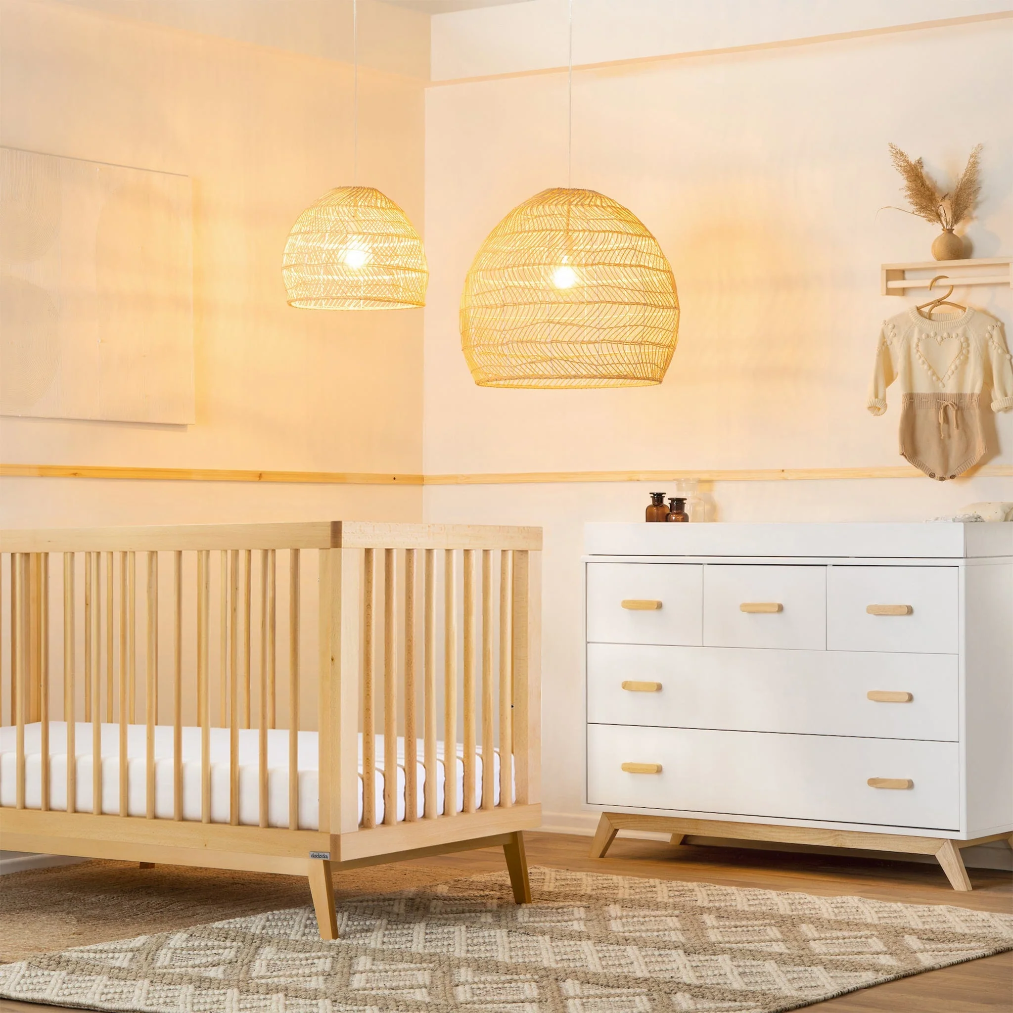 Commode 5 tiroirs Soho - Blanc / Naturel - Image 7