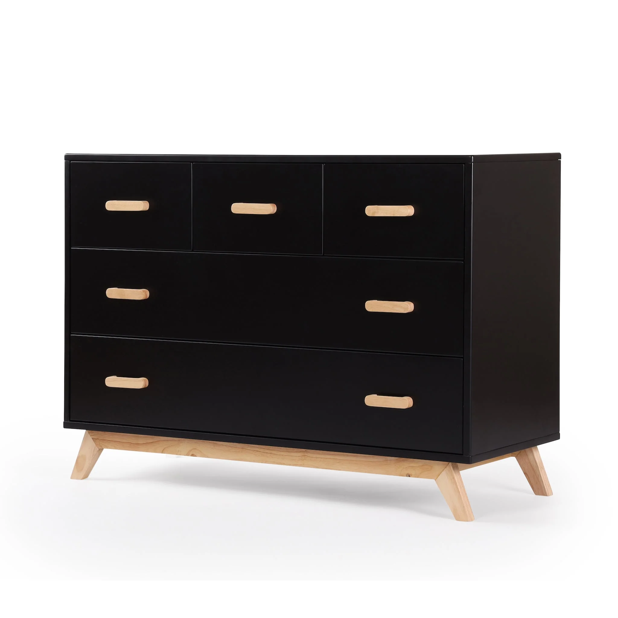 Commode 5 tiroirs Soho - Noir / Naturel - Image 3