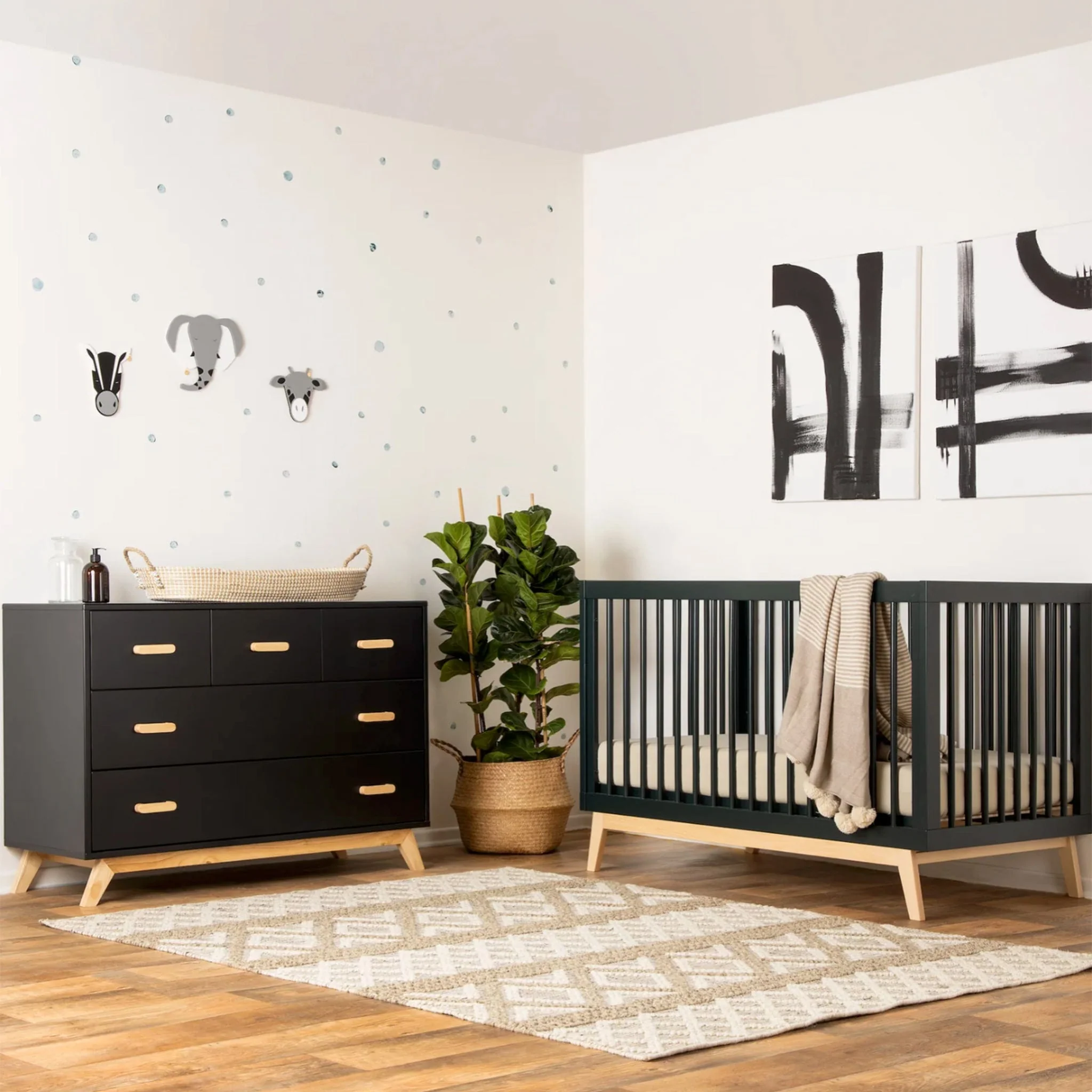 Commode 5 tiroirs Soho - Noir / Naturel - Image 9