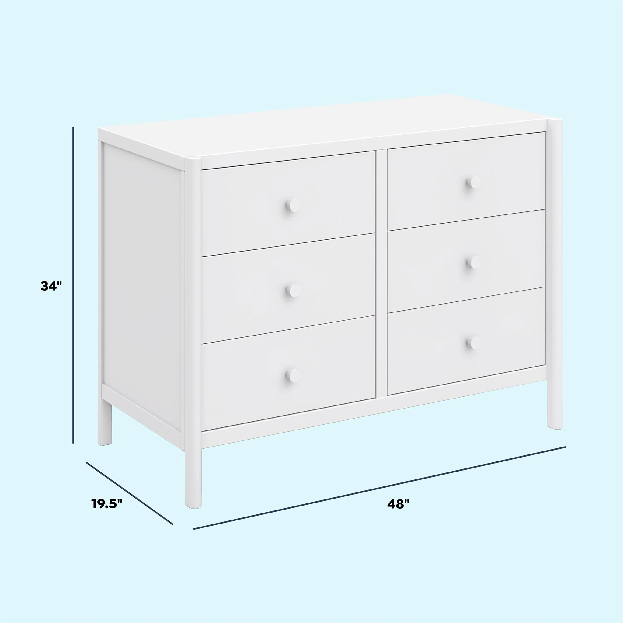 Commode 6 Tiroirs Birdie - Blanc - Image 7
