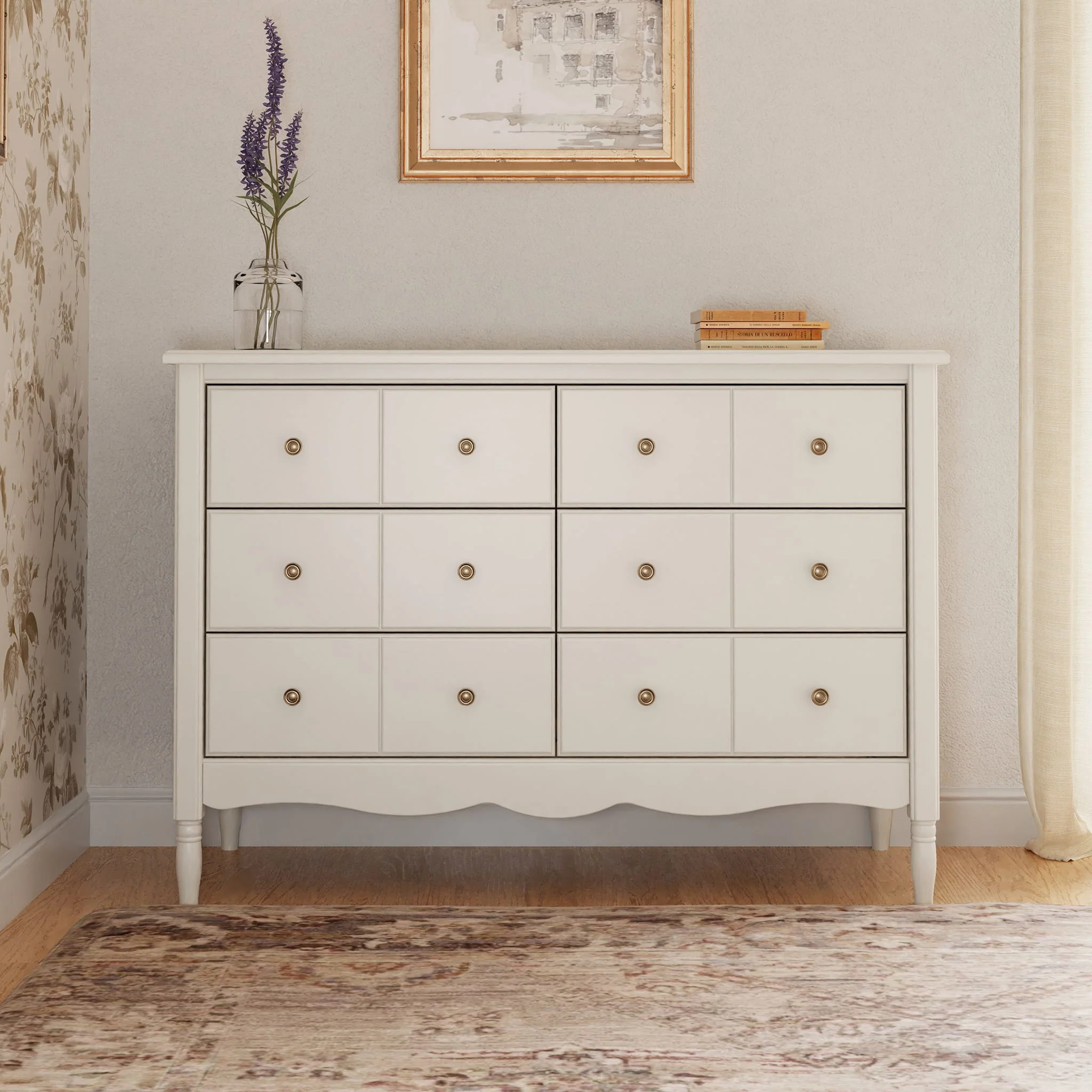 Commode Liberty 6 tiroirs - Blanc Chaud - Image 2