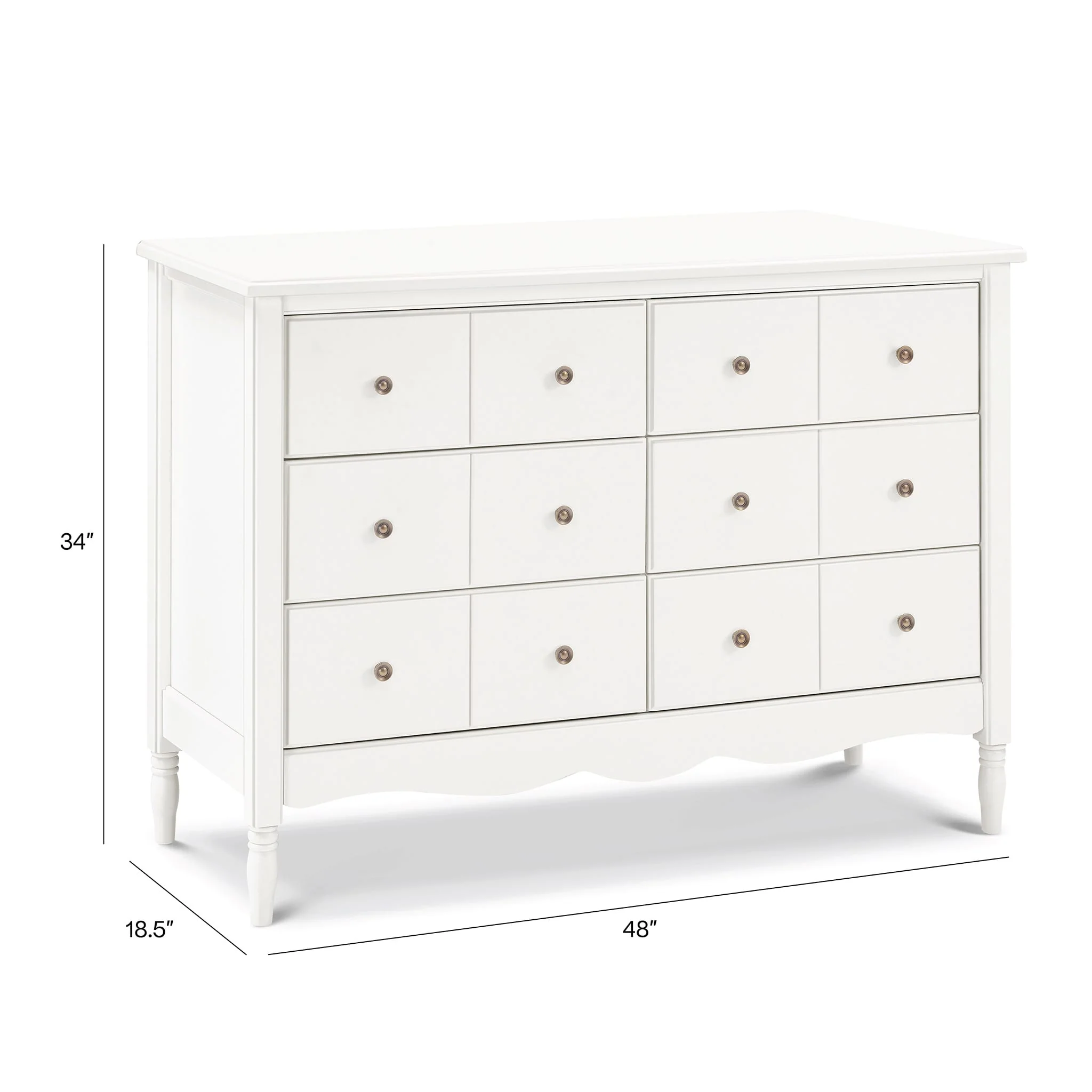 Commode Liberty 6 tiroirs - Blanc Chaud - Image 6