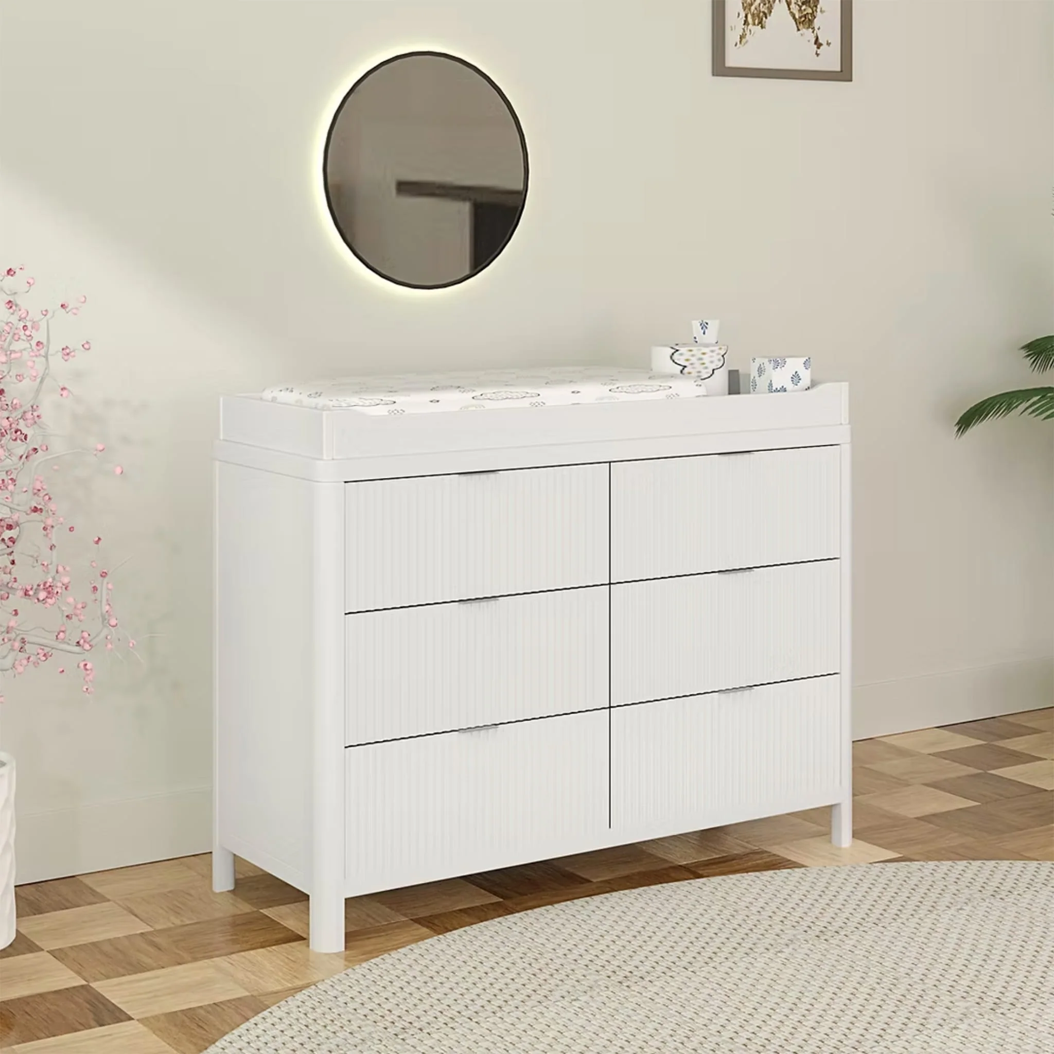 Commode 6 Tiroirs Milano - Blanc - Image 3