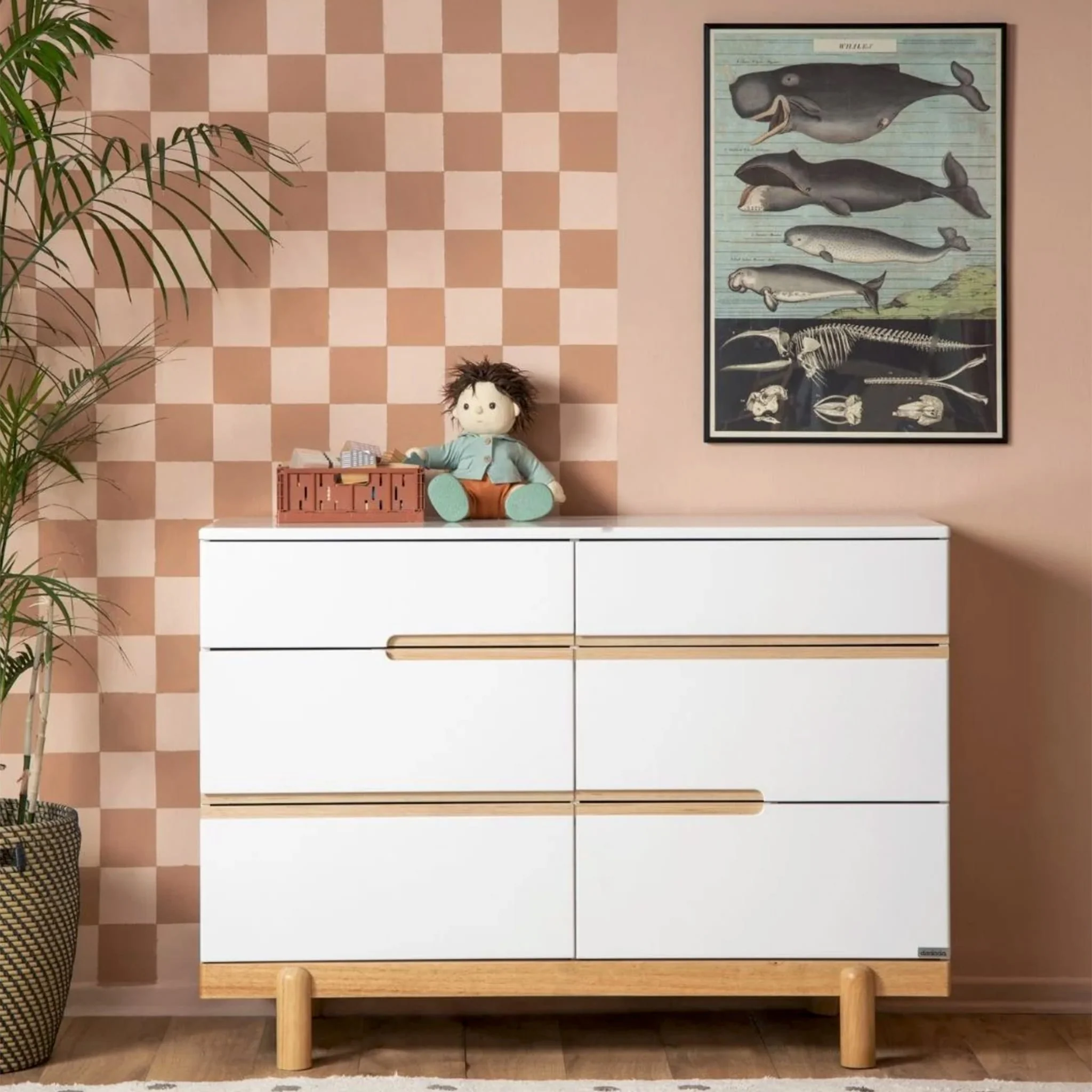 Commode 6 tiroirs Bliss - Blanc / Naturel - Image 2