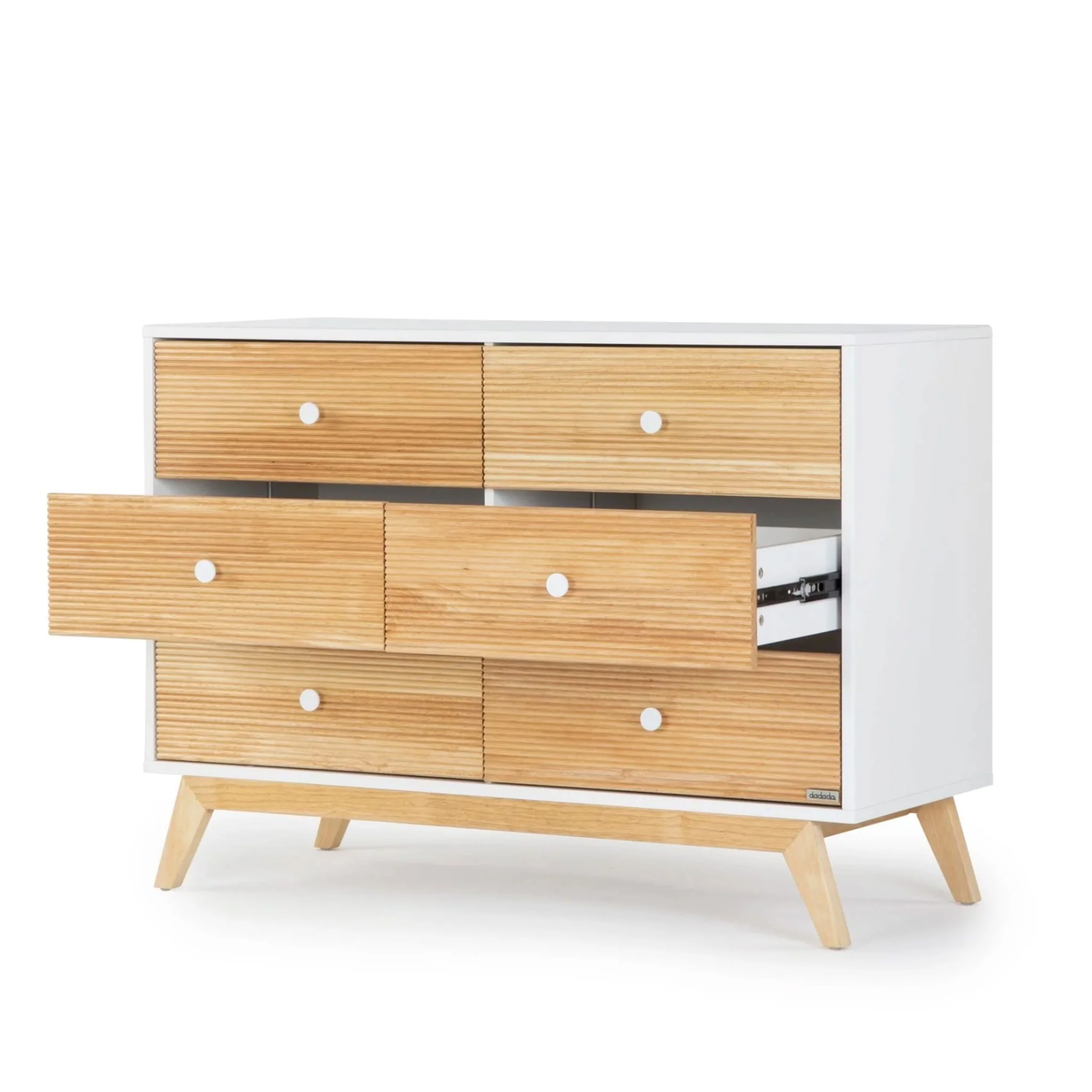 Commode 6 tiroirs Merry - Blanc/Naturel - Image 3