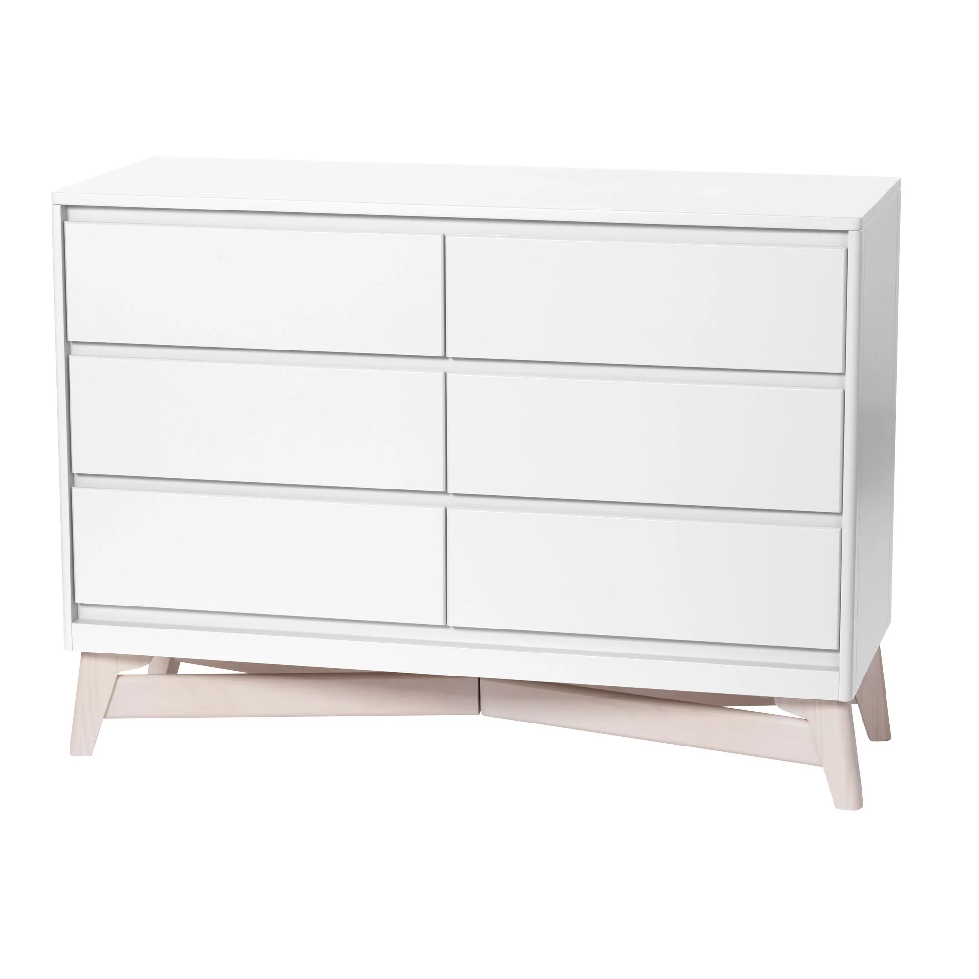 Commode 6 Tiroirs Pala - Blanc/Taupe