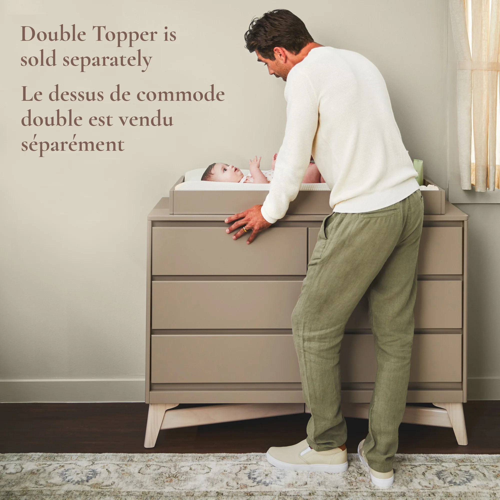 Commode 6 Tiroirs Pala - Blanc/Taupe - Image 6