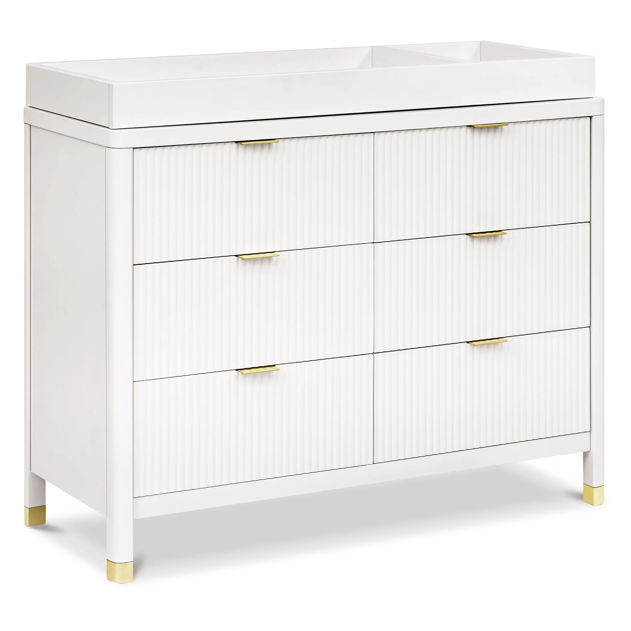 Commode 6 tiroirs Brimsley Tambour - Blanc Chaud - Image 5