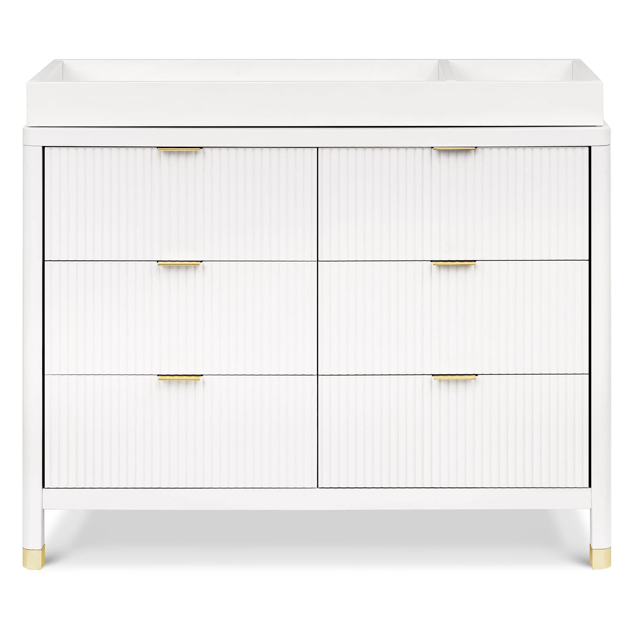 Commode 6 tiroirs Brimsley Tambour - Blanc Chaud - Image 6