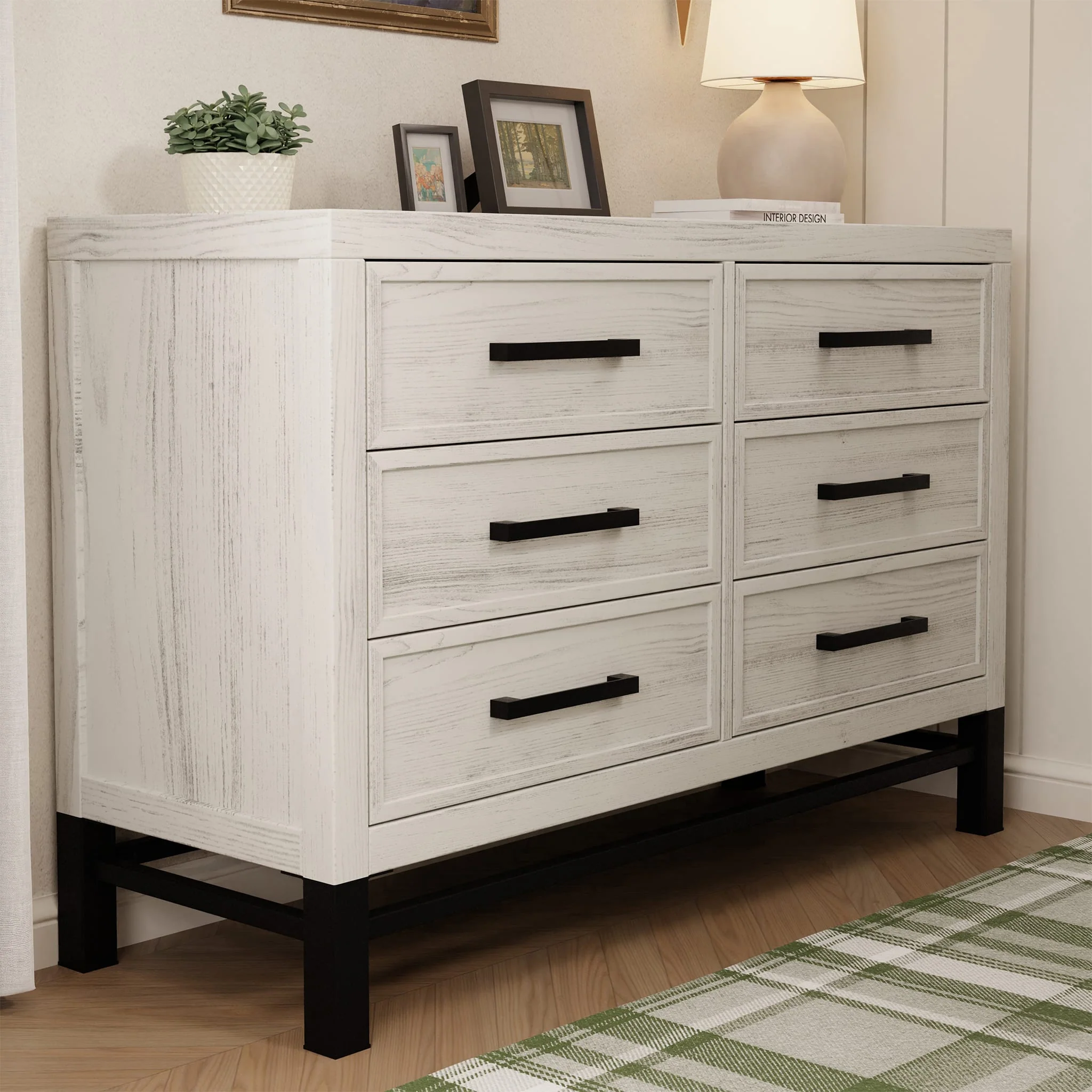 Commode 6 tiroirs Newbern - Bois Blanc - Image 5