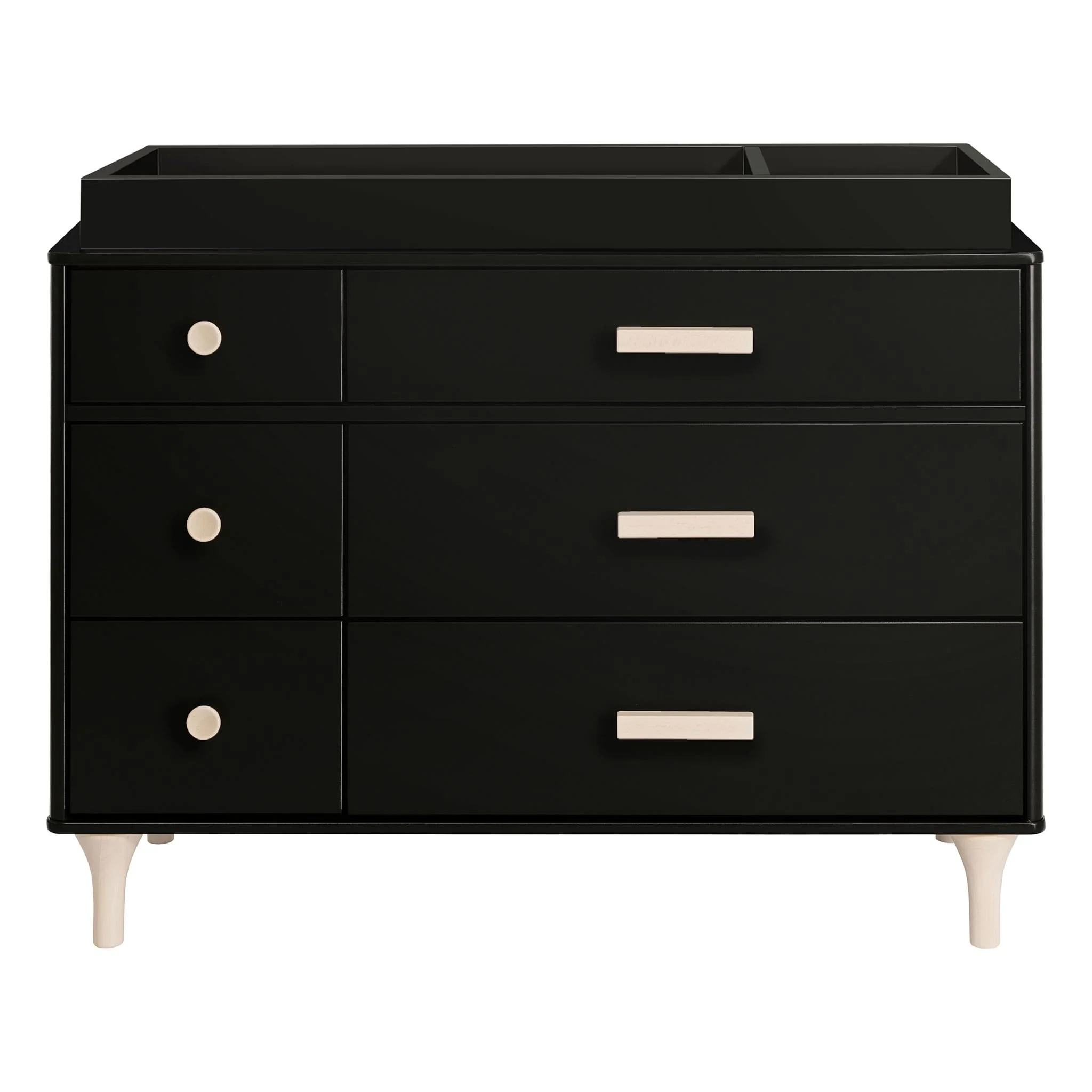 Commode Double 6 Tiroirs Lolly - Noir / Naturel Lavé - Image 4