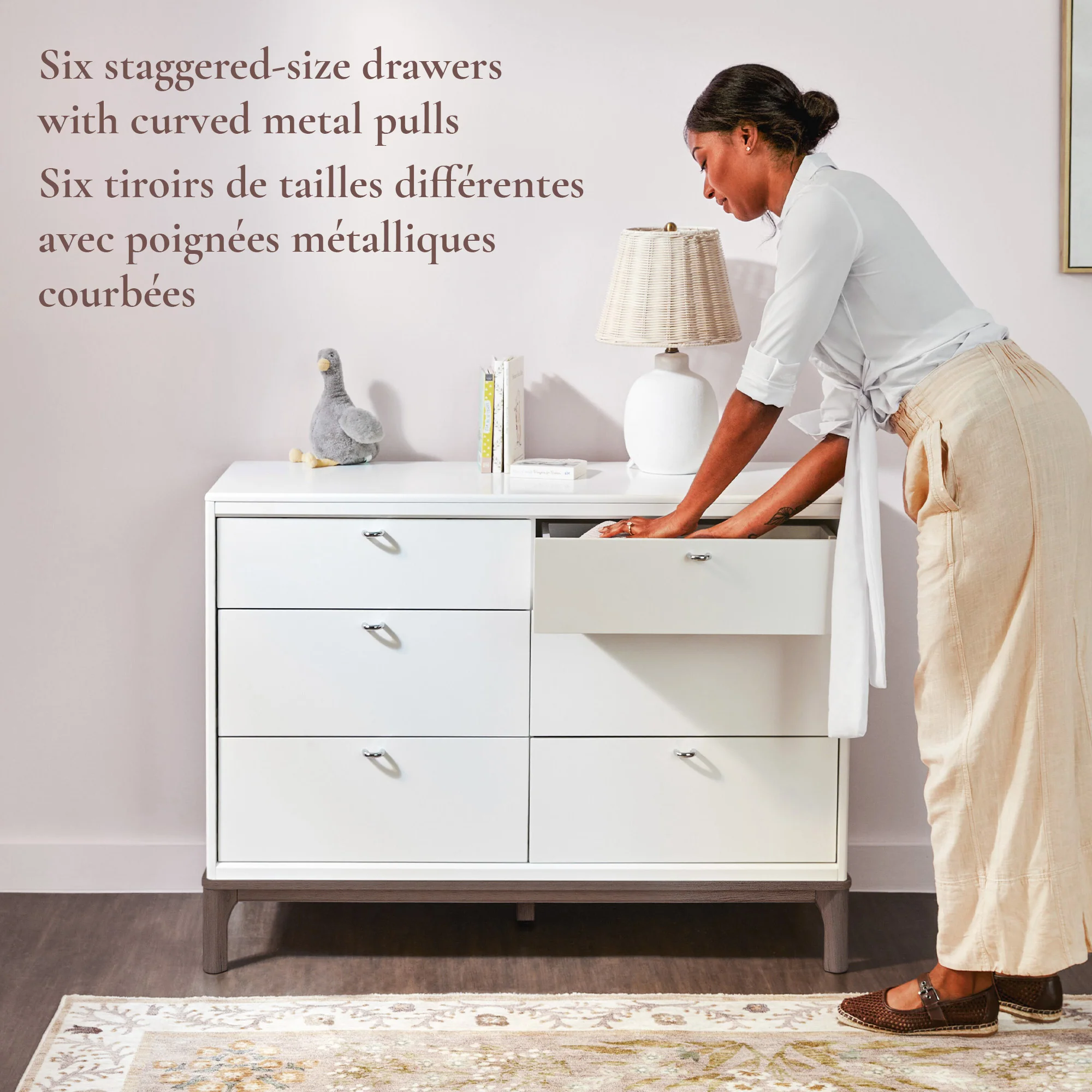 Commode 6 Tiroirs Laurel - Noir/Noyer - Image 2