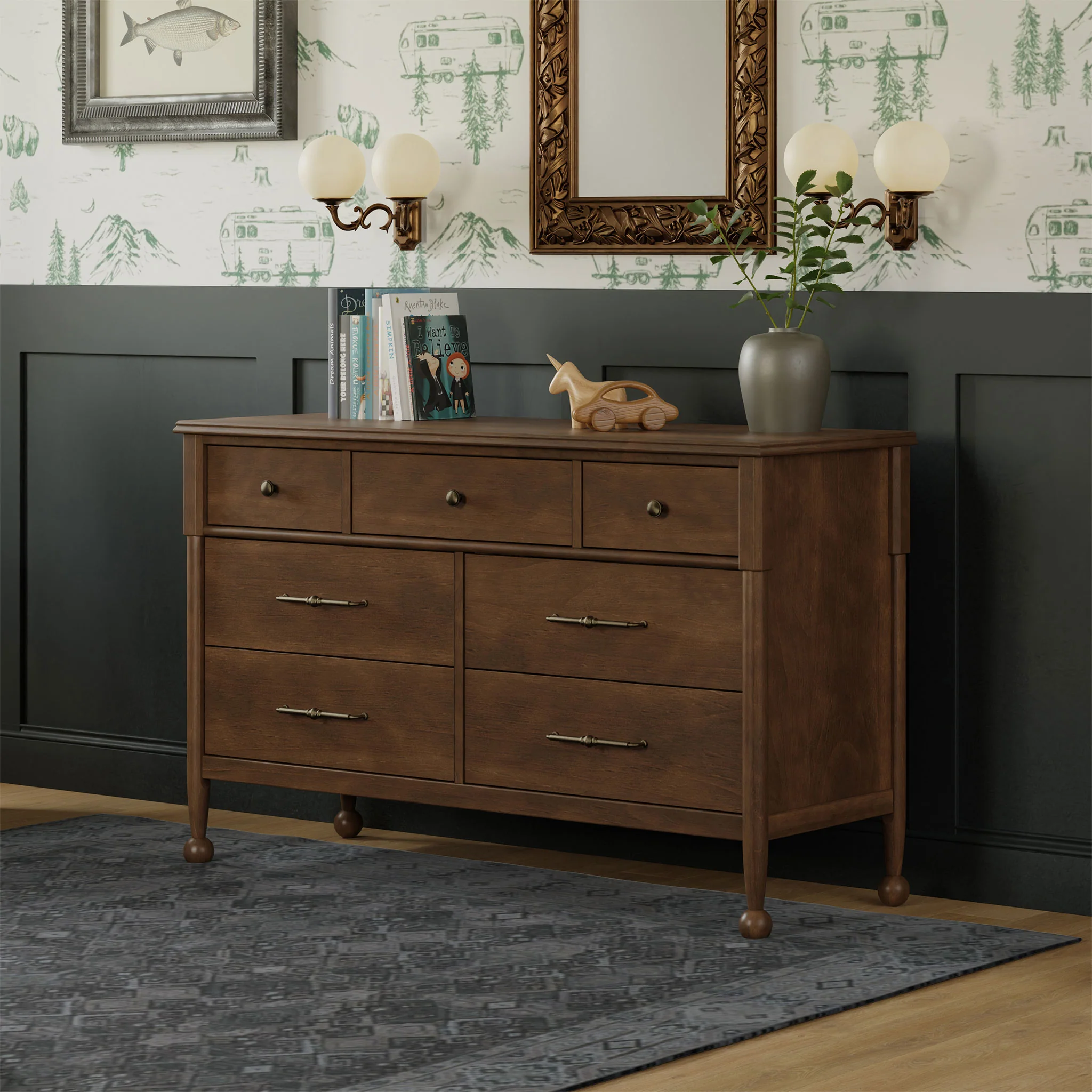 Commode 7 Tiroirs Alouette - Noyer Naturel - Image 15