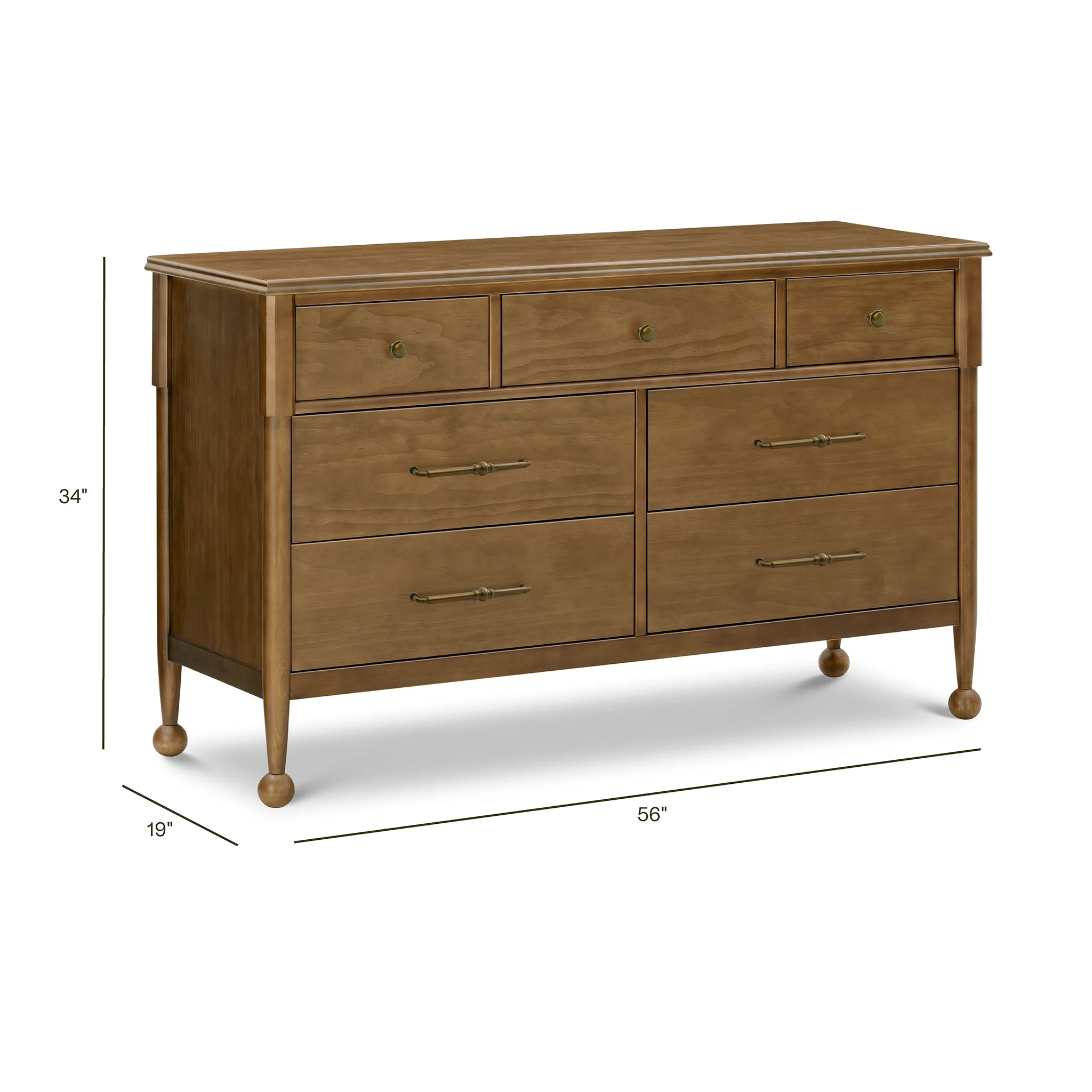 Commode 7 Tiroirs Alouette - Noyer Naturel - Image 5