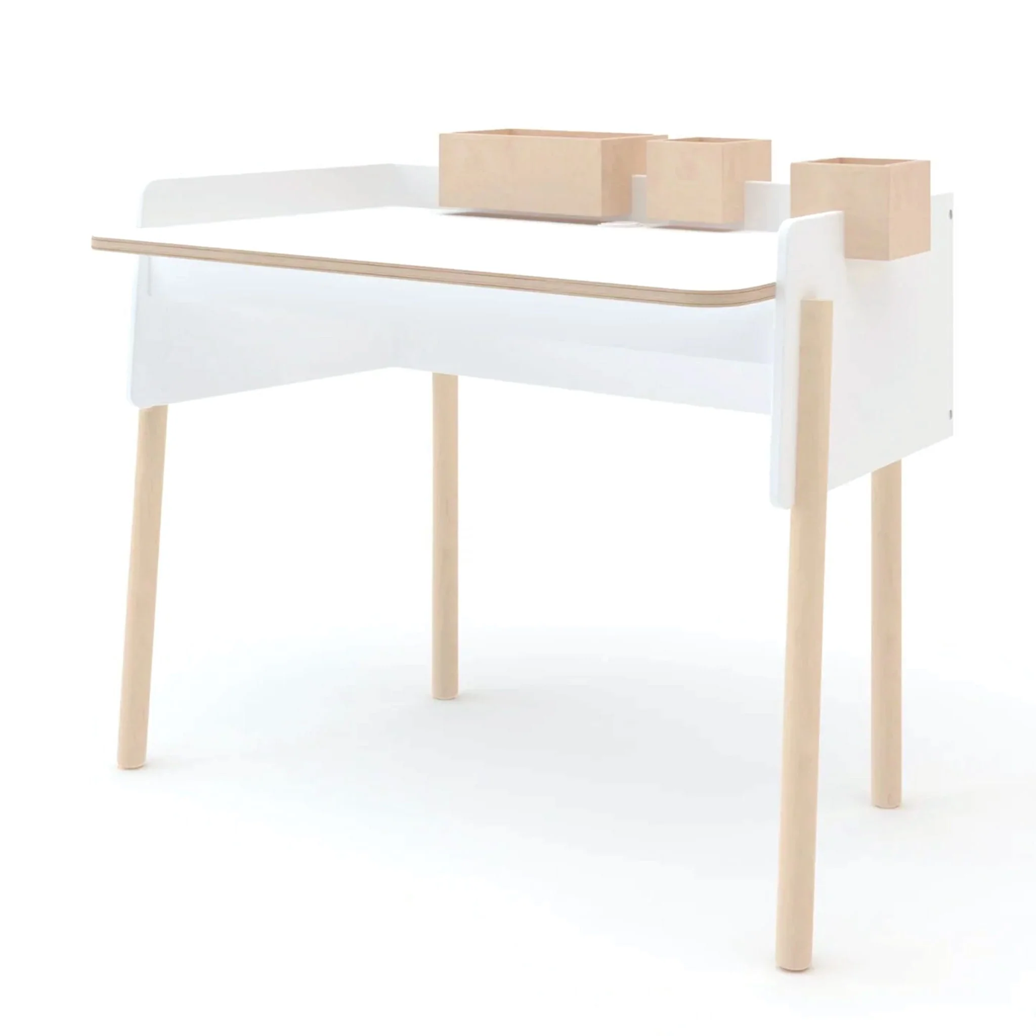 Bureau De Travail Brooklyn - Blanc/ Naturel - Image 10