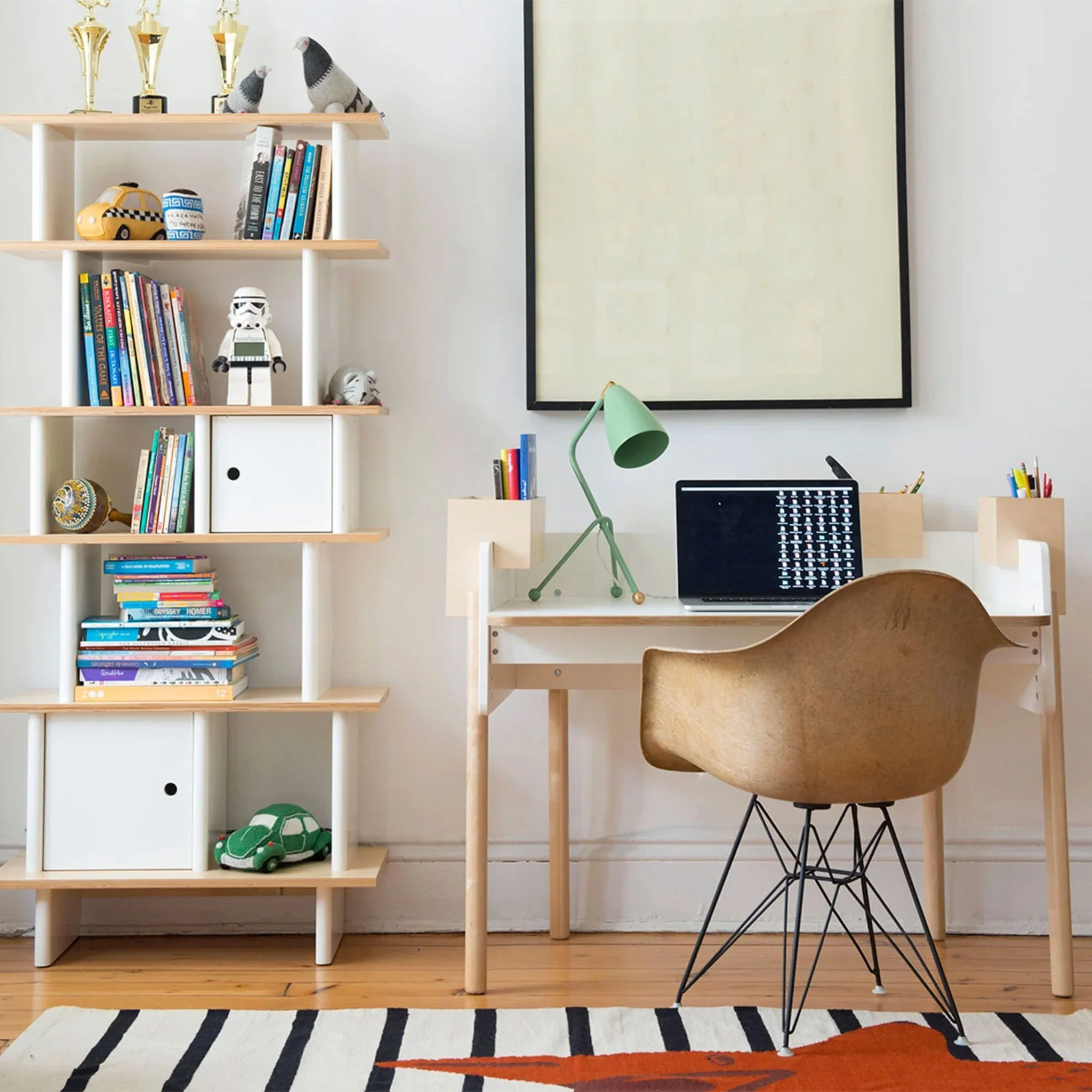 Bureau De Travail Brooklyn - Blanc/ Naturel - Image 13