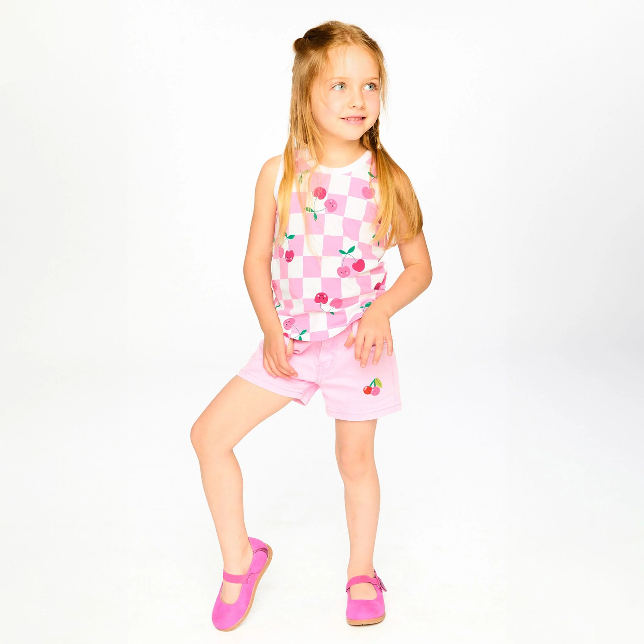 Camisole Carreaux Cerise 3-6ans - Image 3