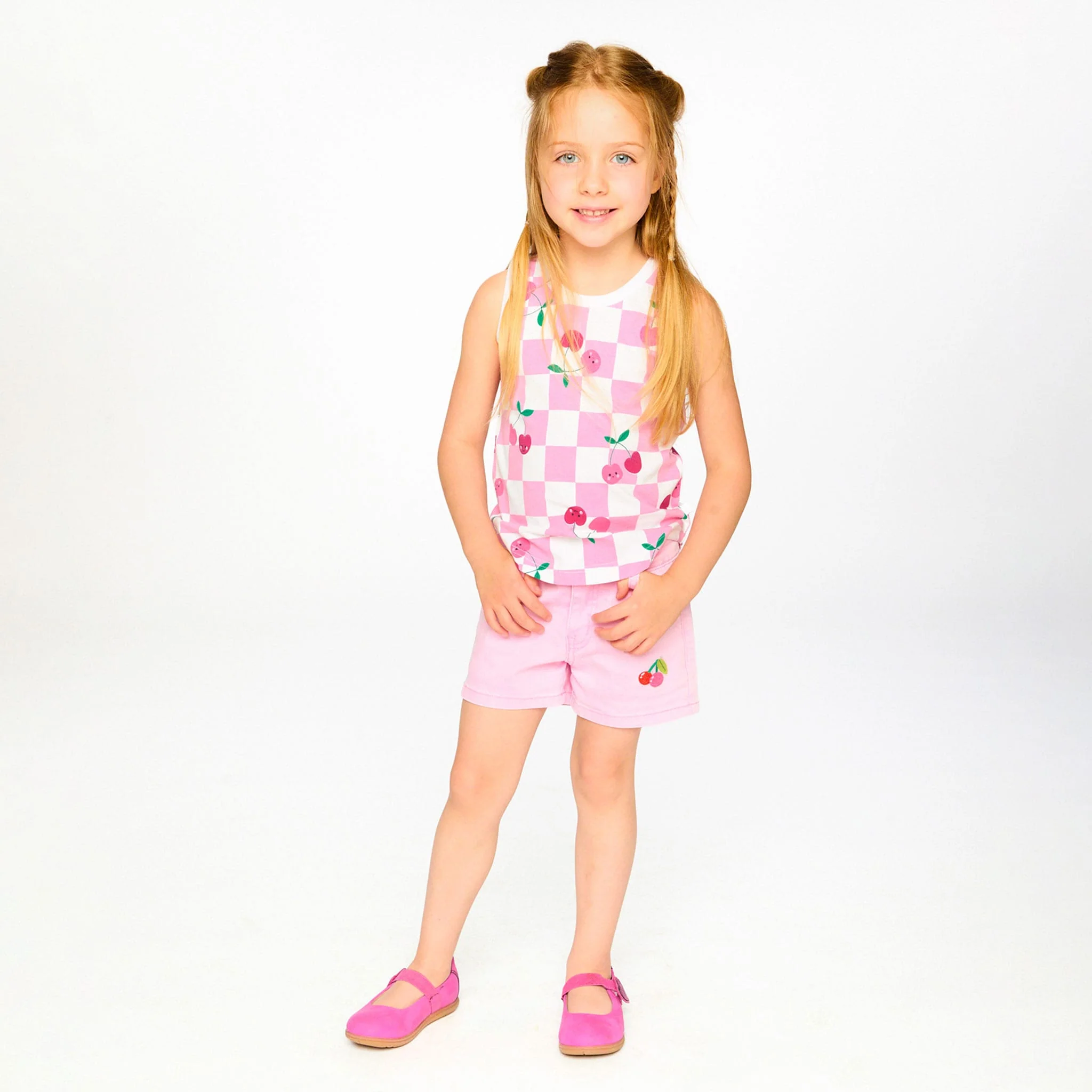 Camisole Carreaux Cerise 7-10ans - Image 2