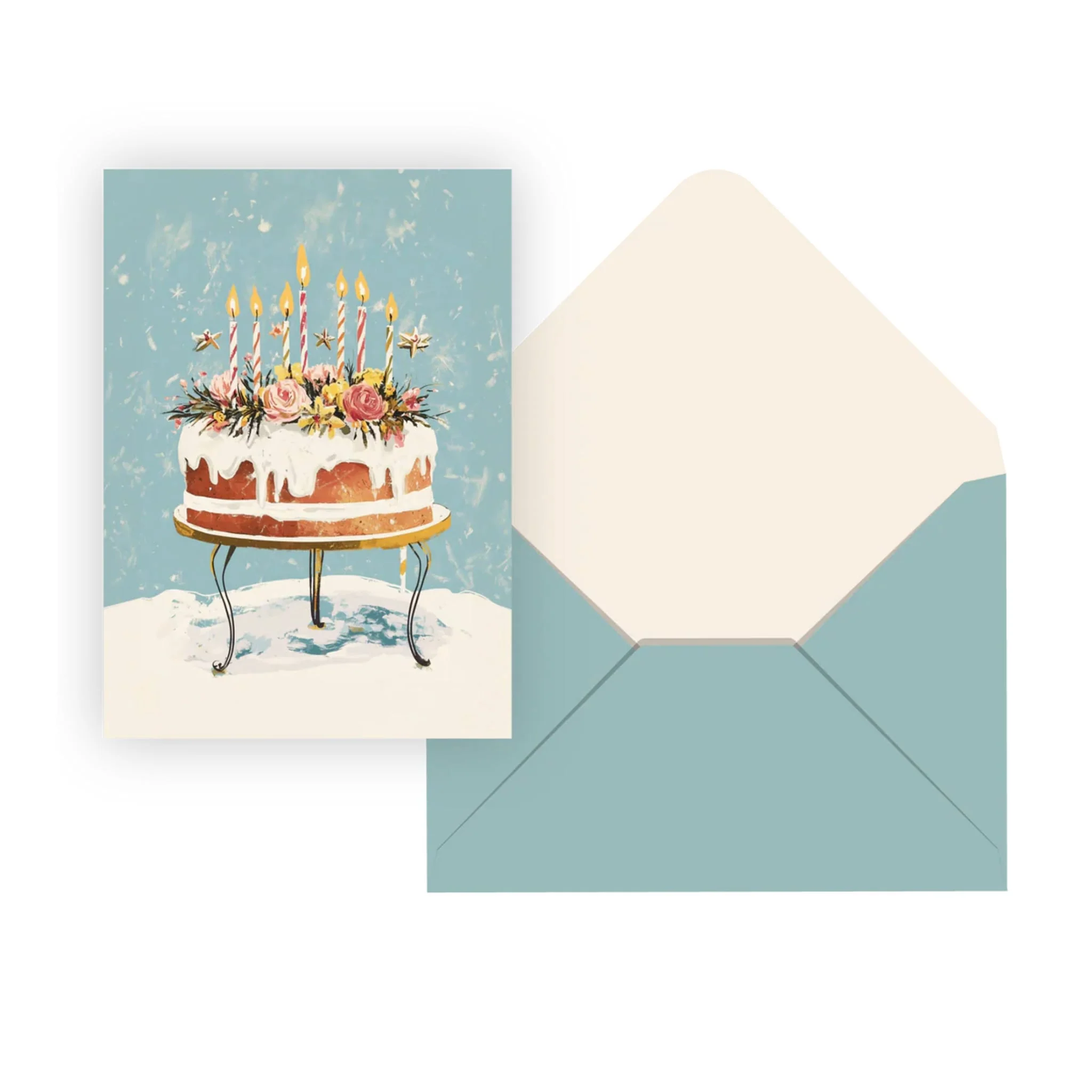 Carte Souhait De Fête Gâteau
