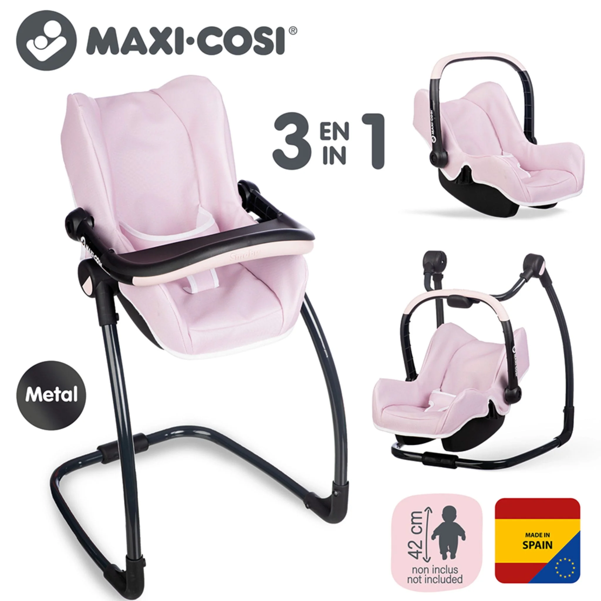 Chaise 3 En 1 Pour Poupée - Rose - Image 7