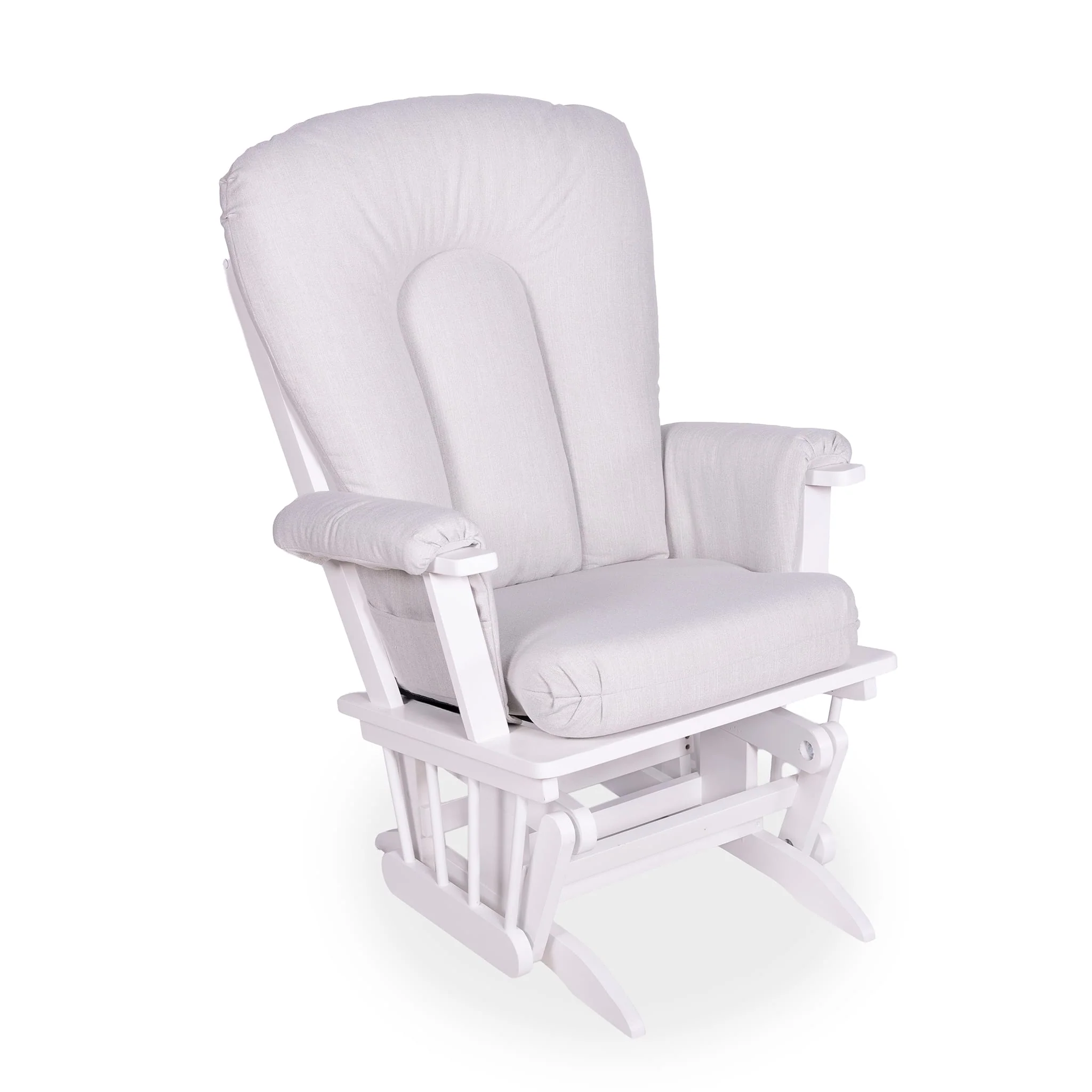 Chaise Berçante Bois - Blanc- Tissus sur commande spéciale
