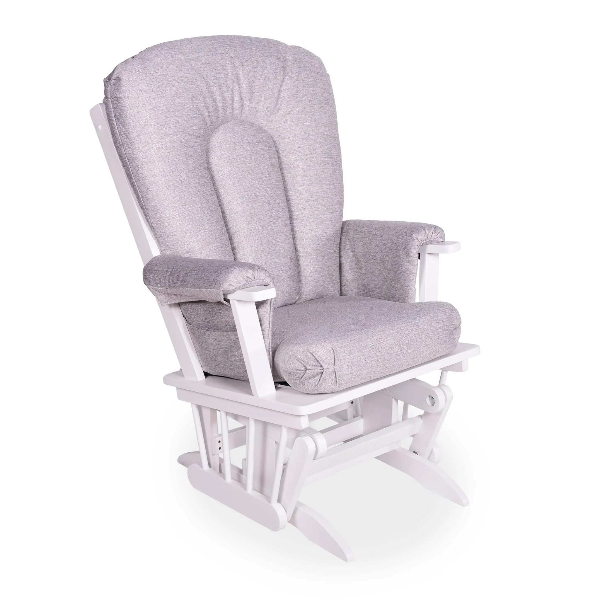 Chaise Berçante Bois - Blanc- Tissus sur commande spéciale - Image 3