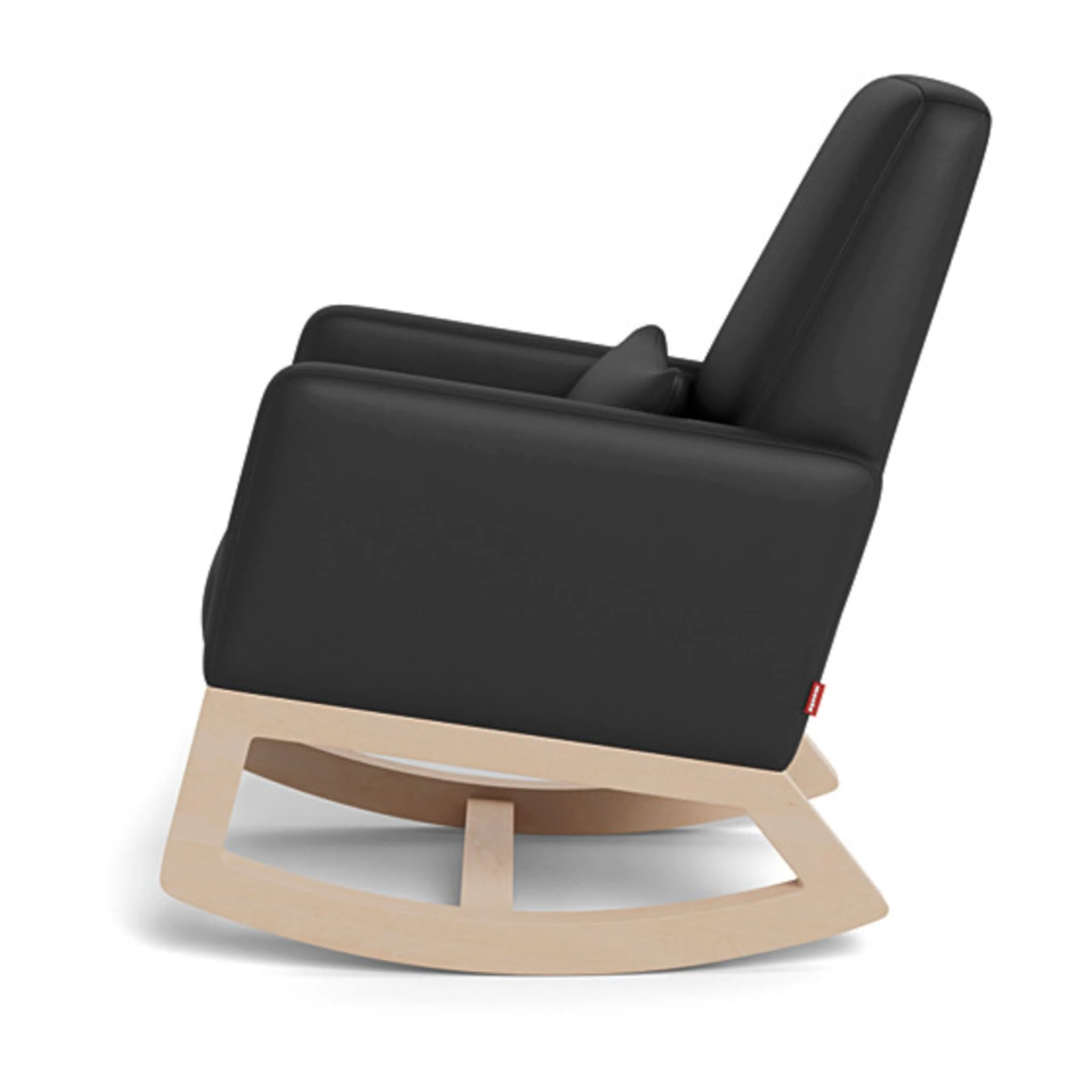Chaise Berçante Joya - Cuir Noir / Bois Érable - Image 5