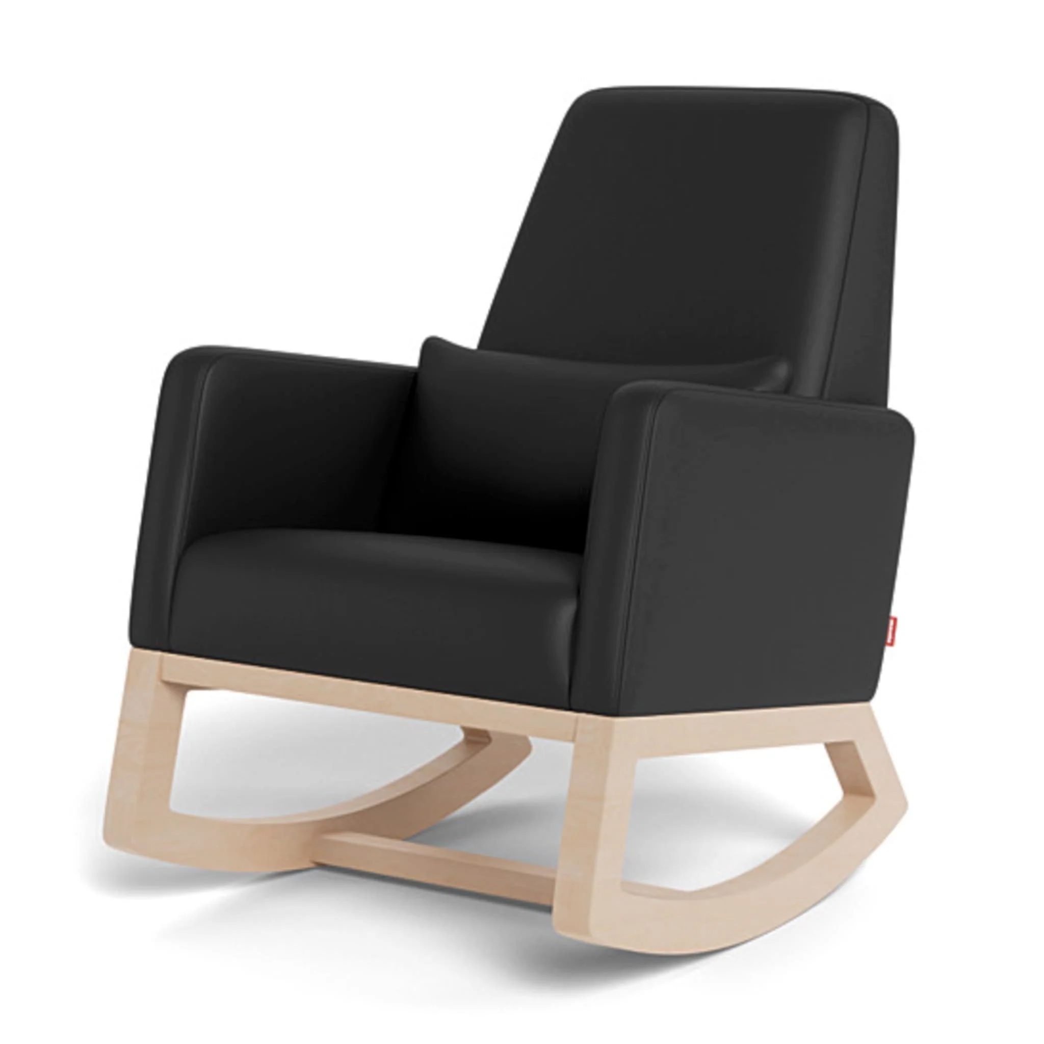 Chaise Berçante Joya - Cuir Noir / Bois Érable - Image 6