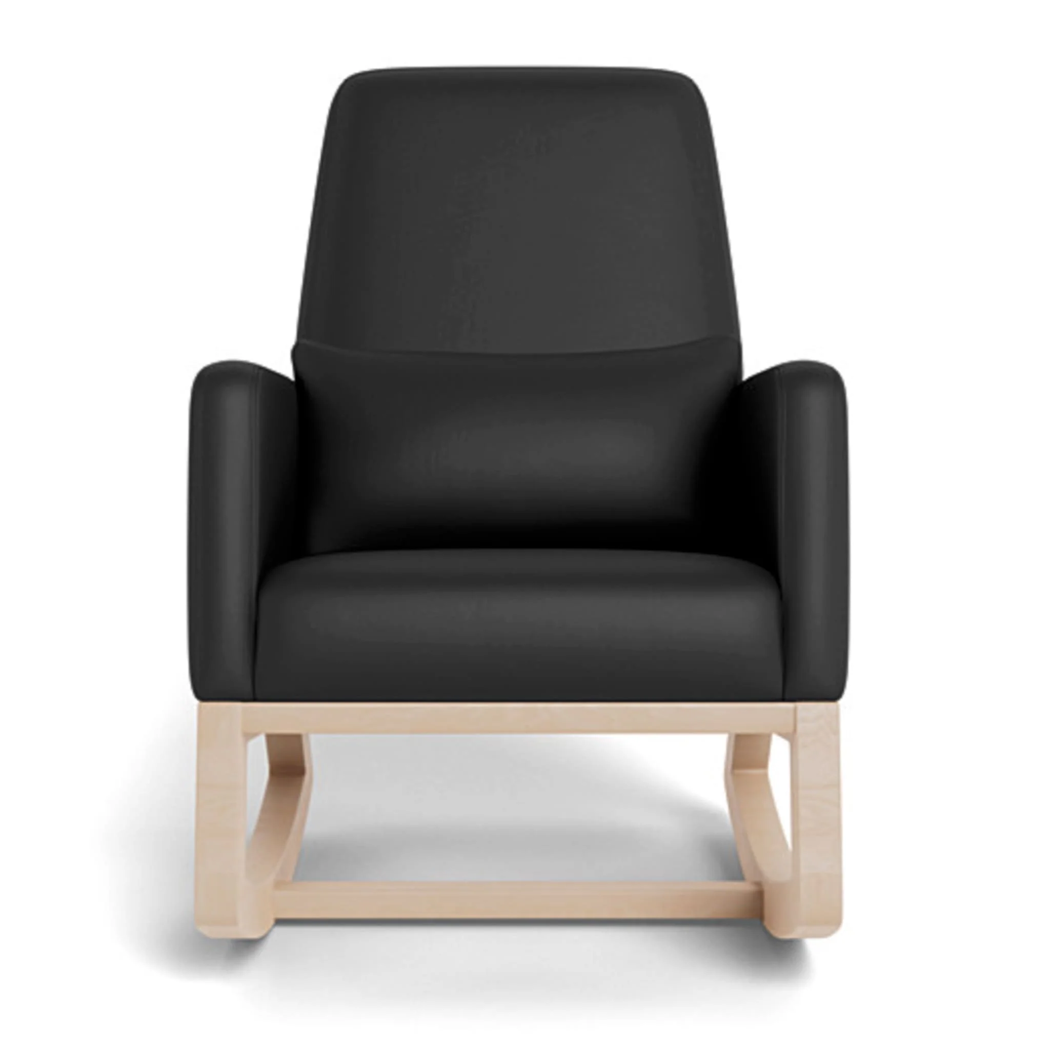 Chaise Berçante Joya - Cuir Noir / Bois Érable - Image 7