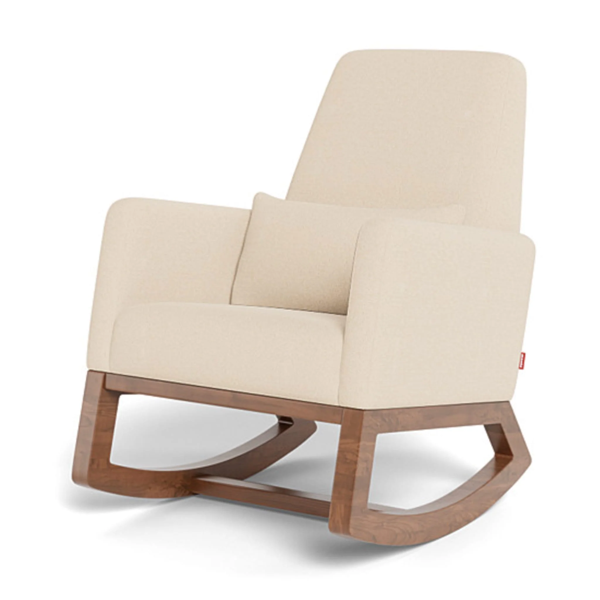 Chaise Berçante Joya - Tissu Bouclé Biscuit / Noyer - Image 3