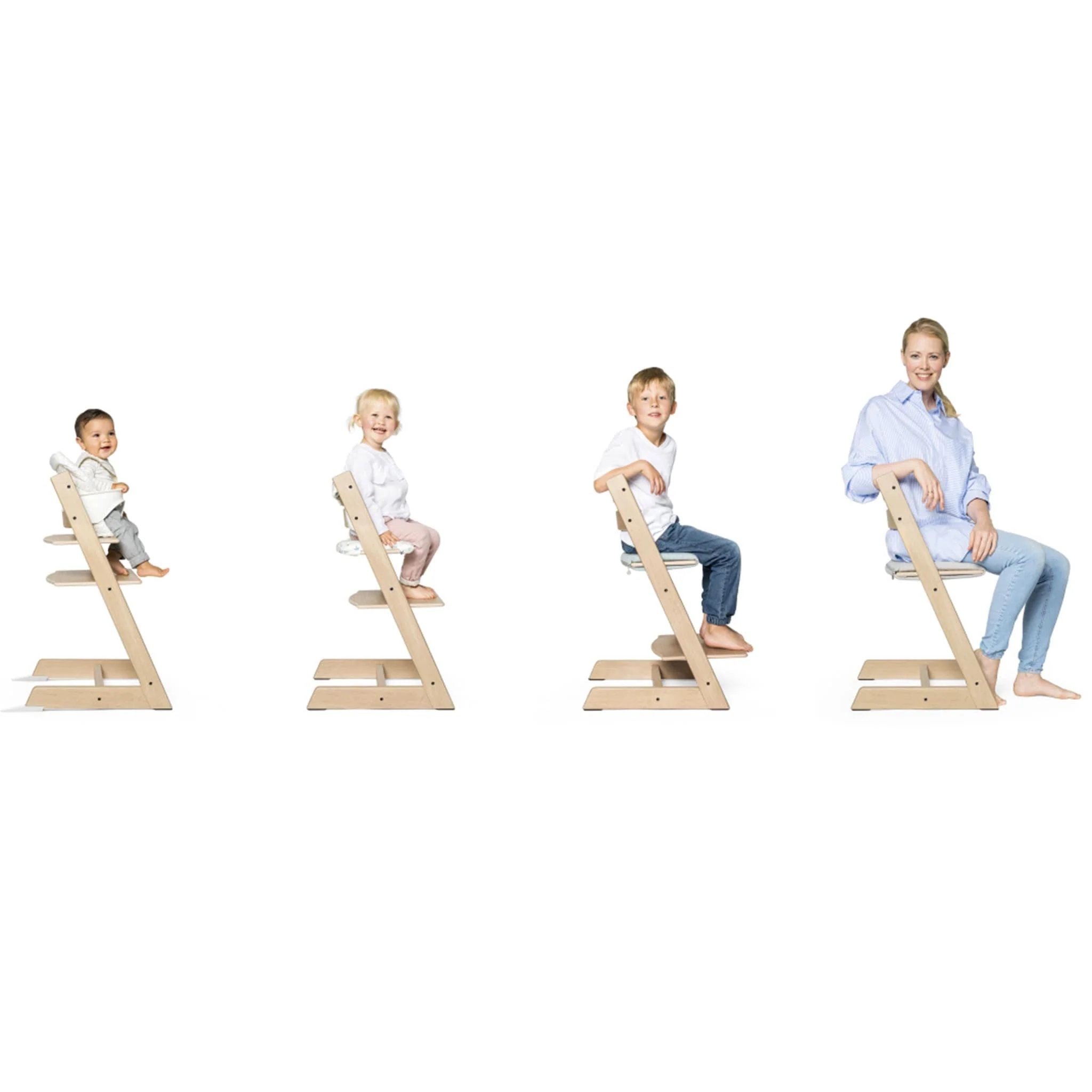 Chaise Haute Tripp Trapp® V2 + Coussin Gris avec Cabaret Stokke® - Naturel - Image 3