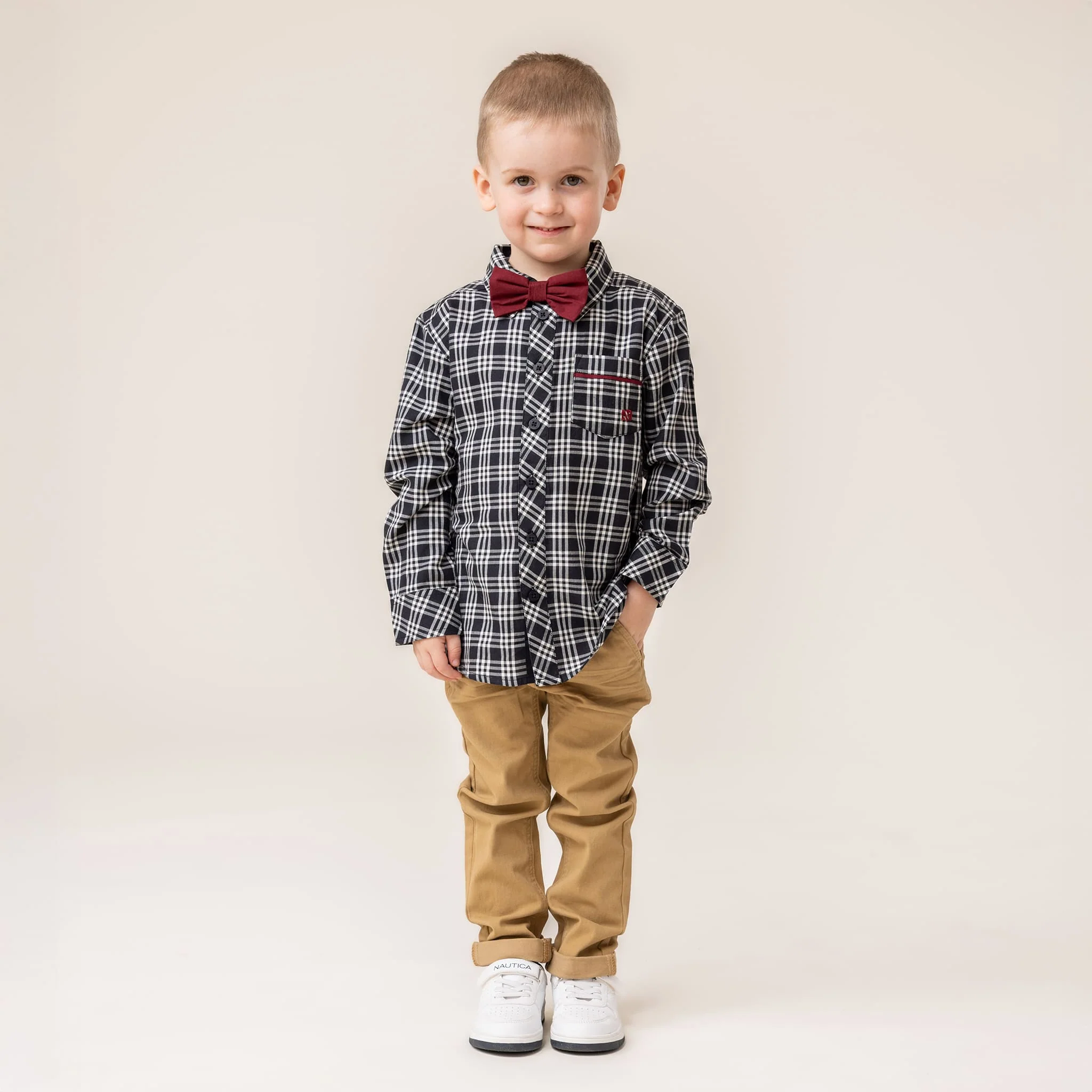 Chemise Carreaux Noir Chic 2-12ans