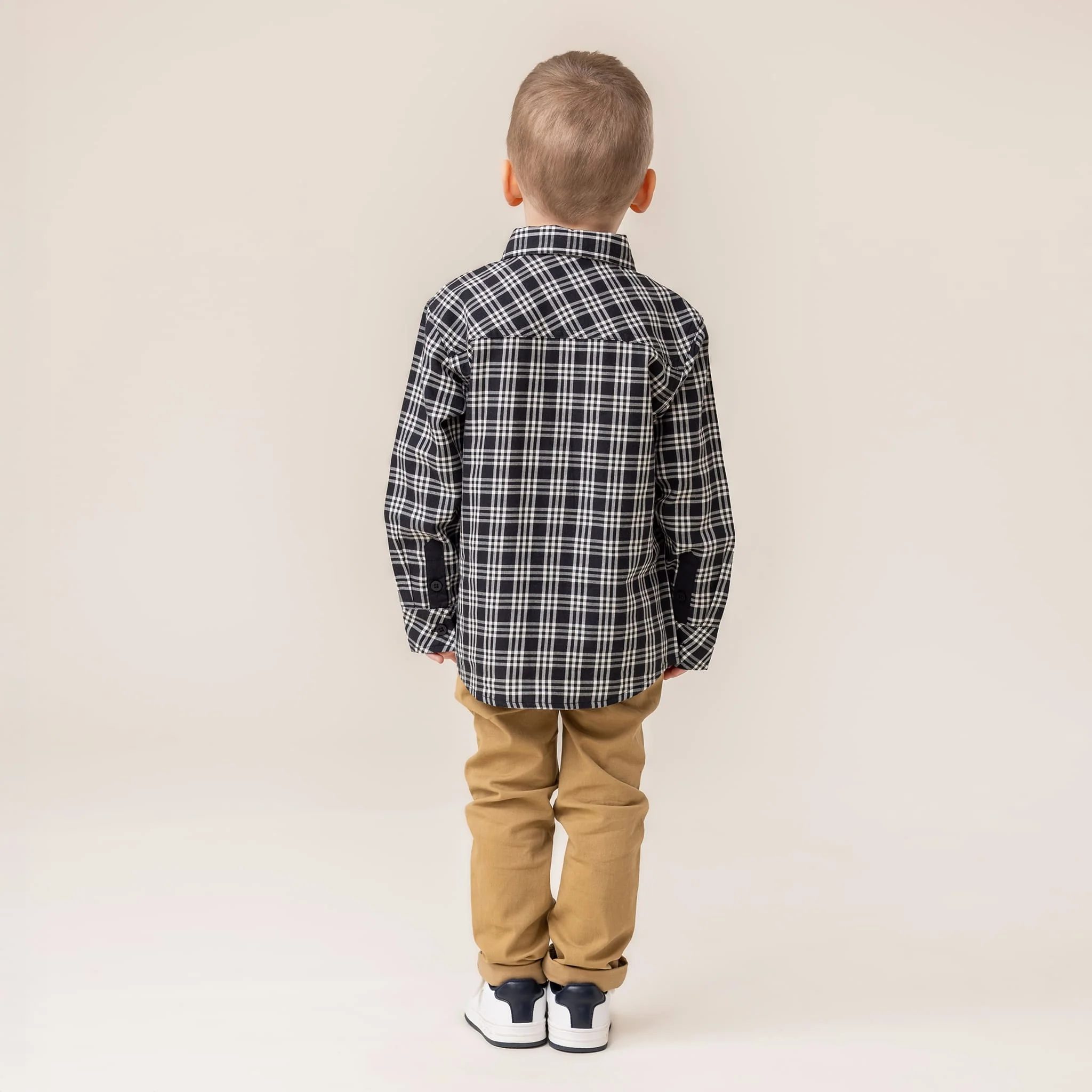 Chemise Carreaux Noir Chic 2-12ans - Image 3